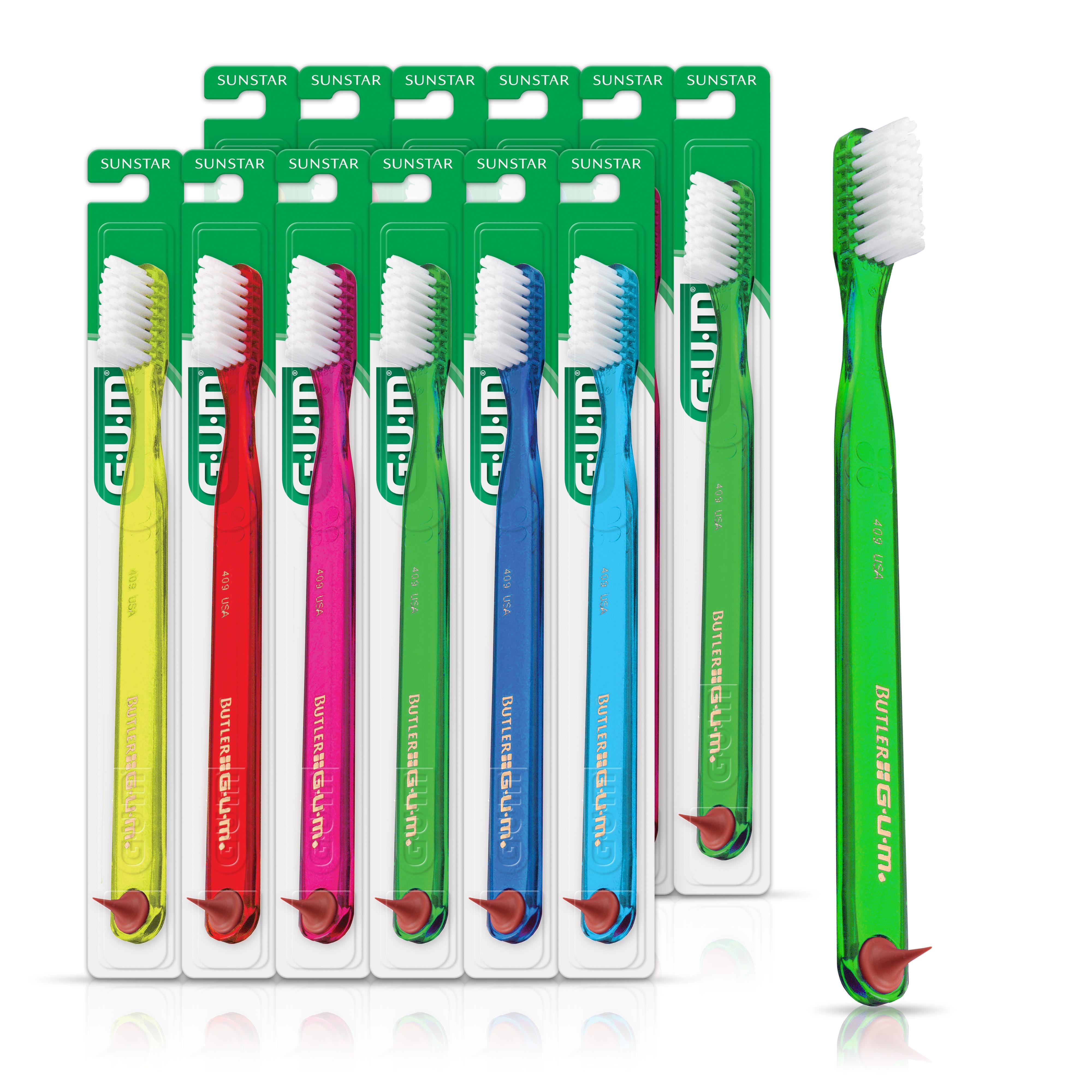 GUM Classic Soft Toothbrush, Includes Rubber Tip Dental Pick and Cover 1ct (12pk) Visit the GUM Store