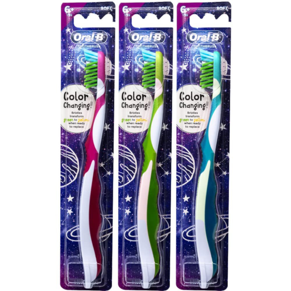 Oral-B Pro-Health Junior CrossAction Galaxy Toothbrush, Ages 6+, Soft - Pack of 3 Visit the Oral-B Store