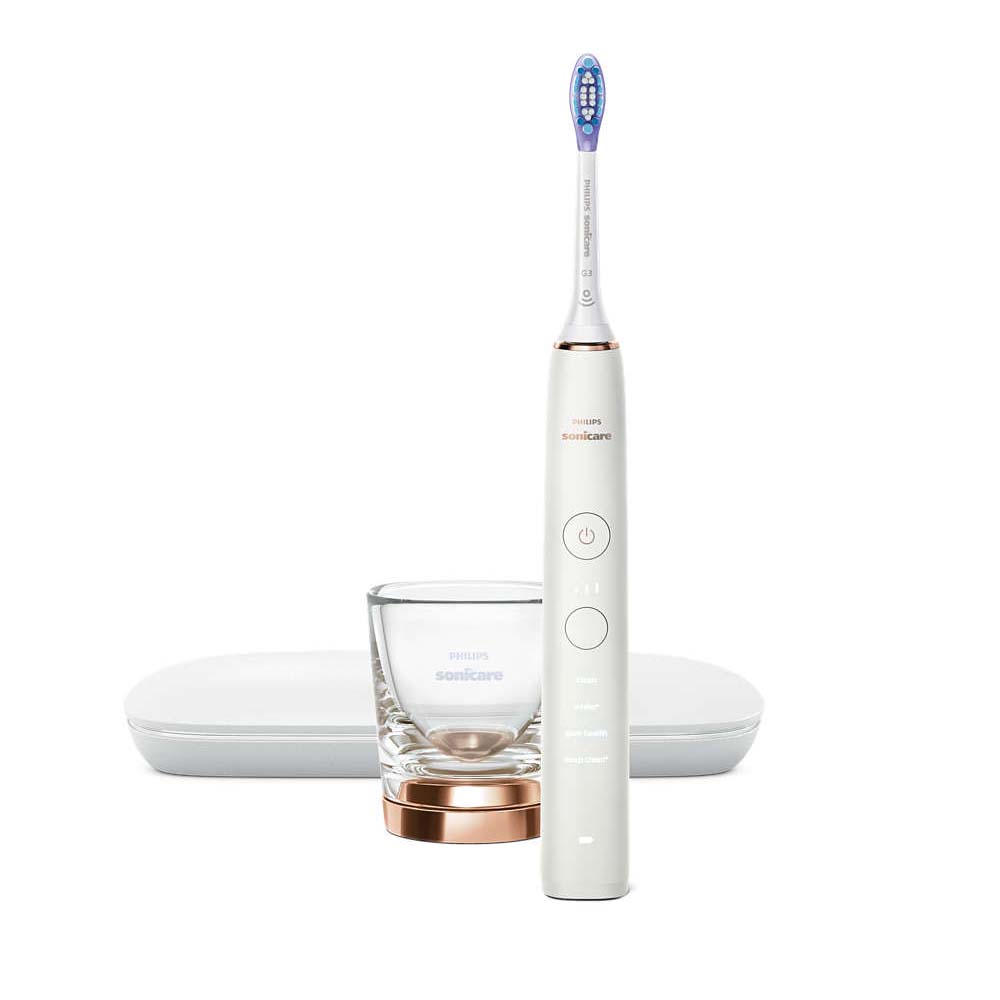 Электрическая зубная щетка Sonicare 9000 DiamondClean HX9911/78 с 4 режимами, розовое золото Philips