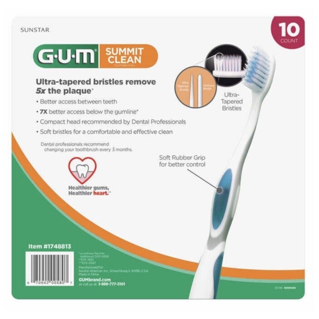 GUM Summit Toothbrush (Pack of 10) GUM