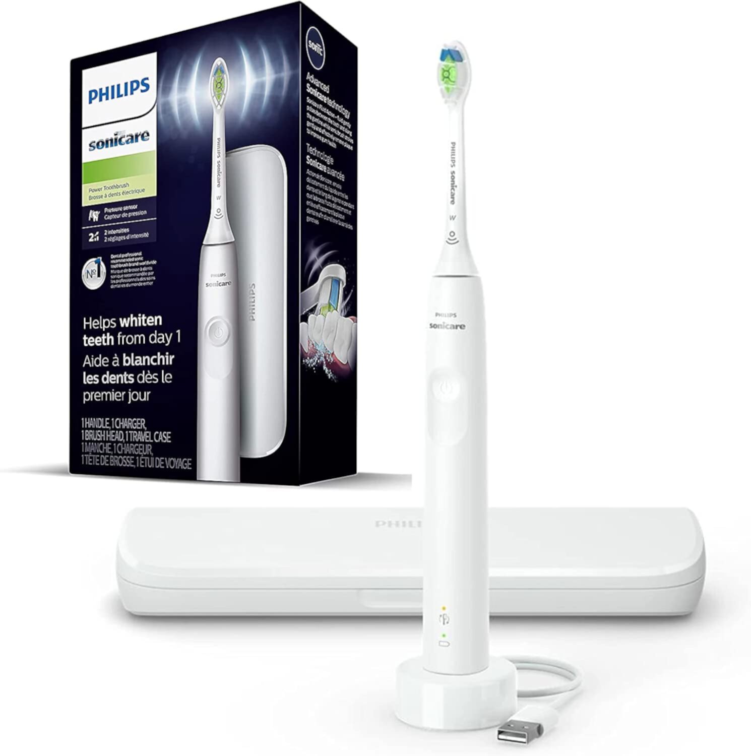 Электрическая зубная щетка Sonicare DiamondClean, черная, с 7-кратным удалением налета Philips