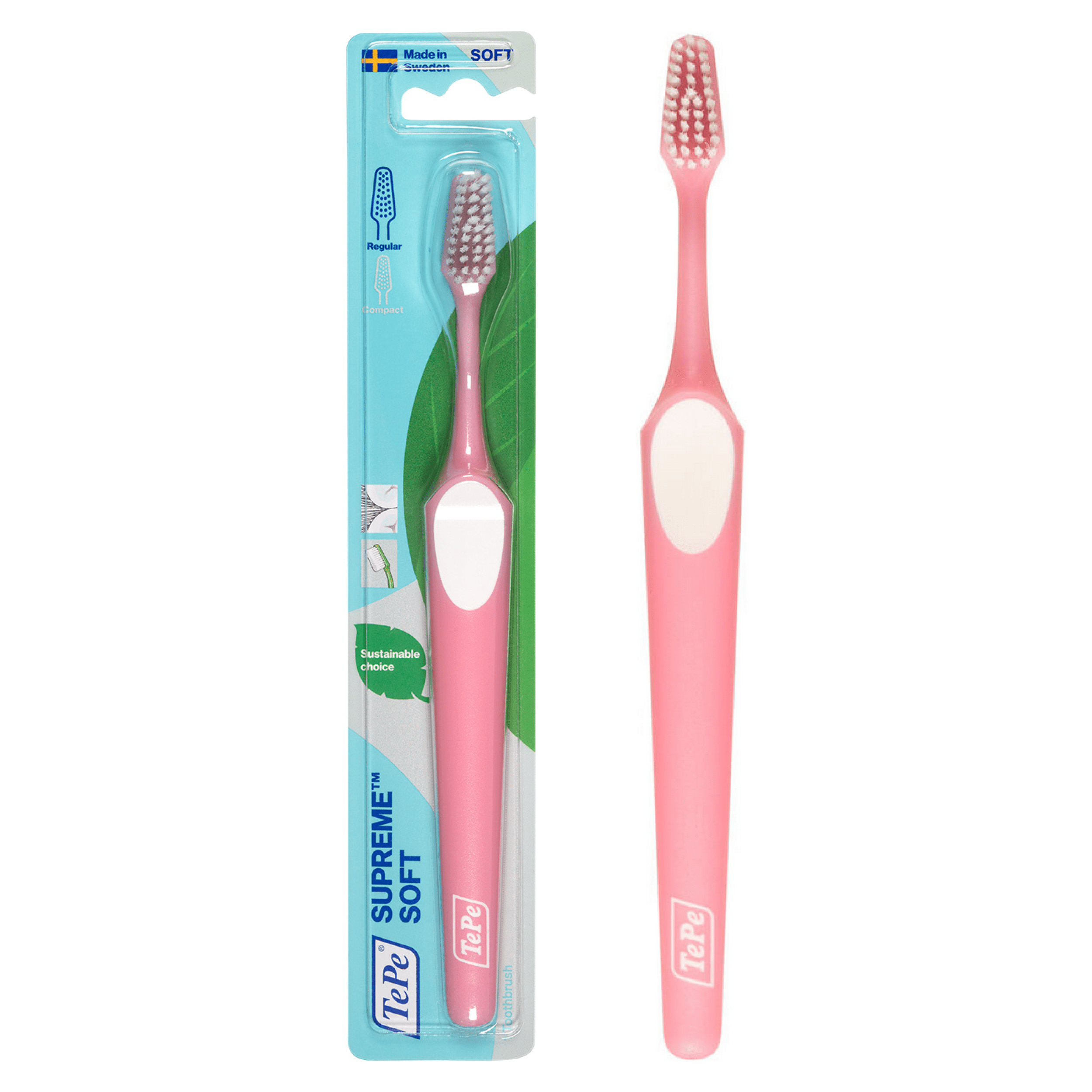 Tepe Supreme Compact Soft Toothbrushes – Soft Bristle Sustainable Toothbrush 1 Brush TEPE