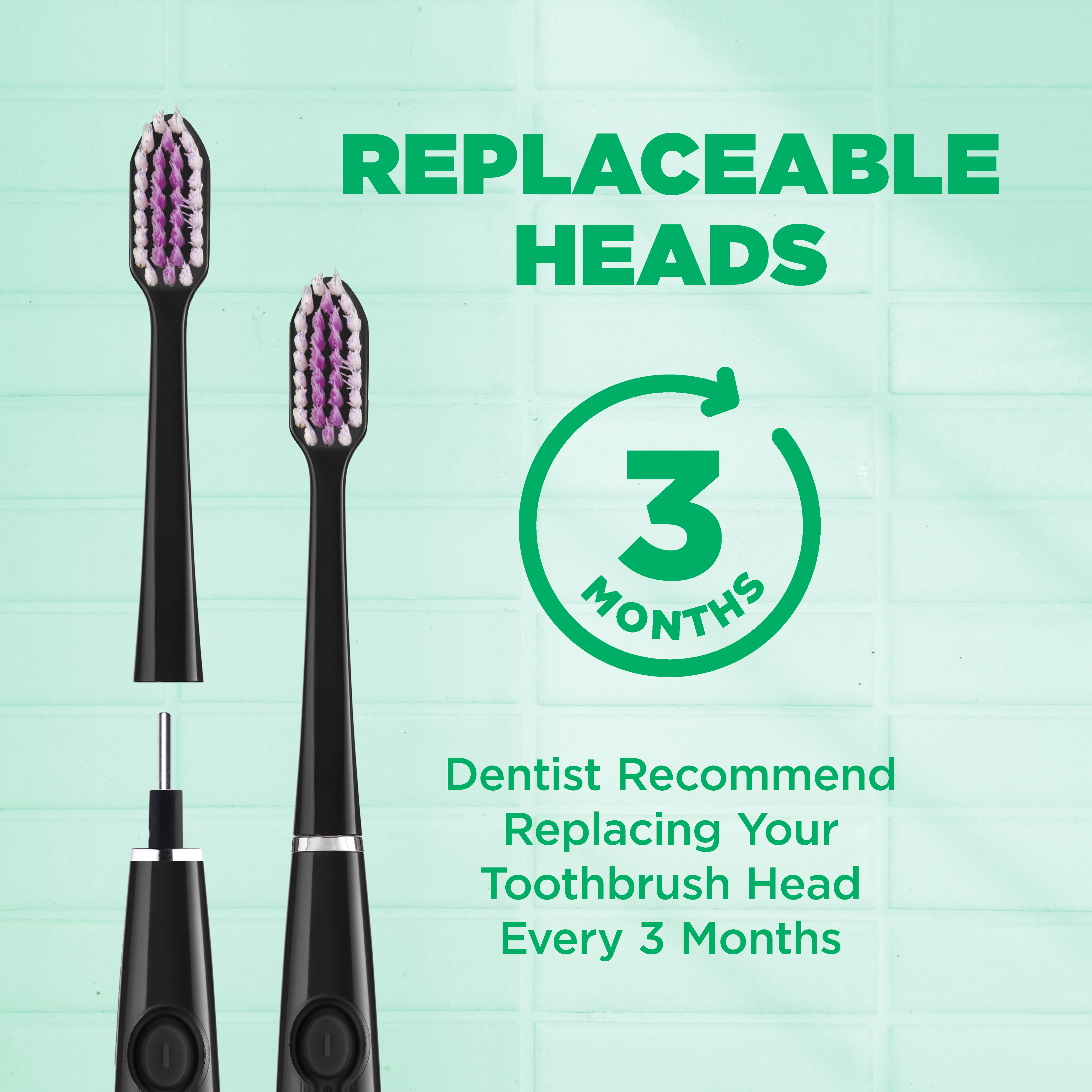 GUM Sonic Powered Toothbrush Refills, Tapered Bristles Clean Below the Gumline, Black 2ct. (Pack of 2) Visit the GUM Store