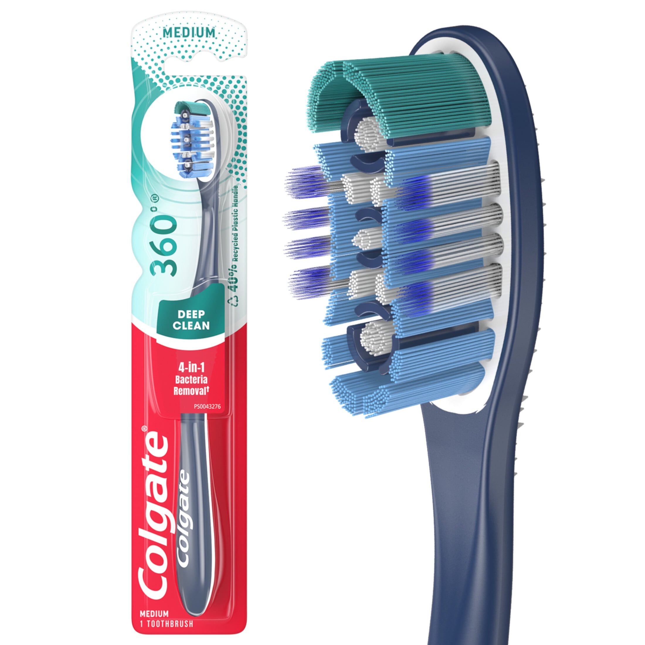 Colgate 360° Toothbrush with Tongue and Cheek Cleaner, Medium Colgate