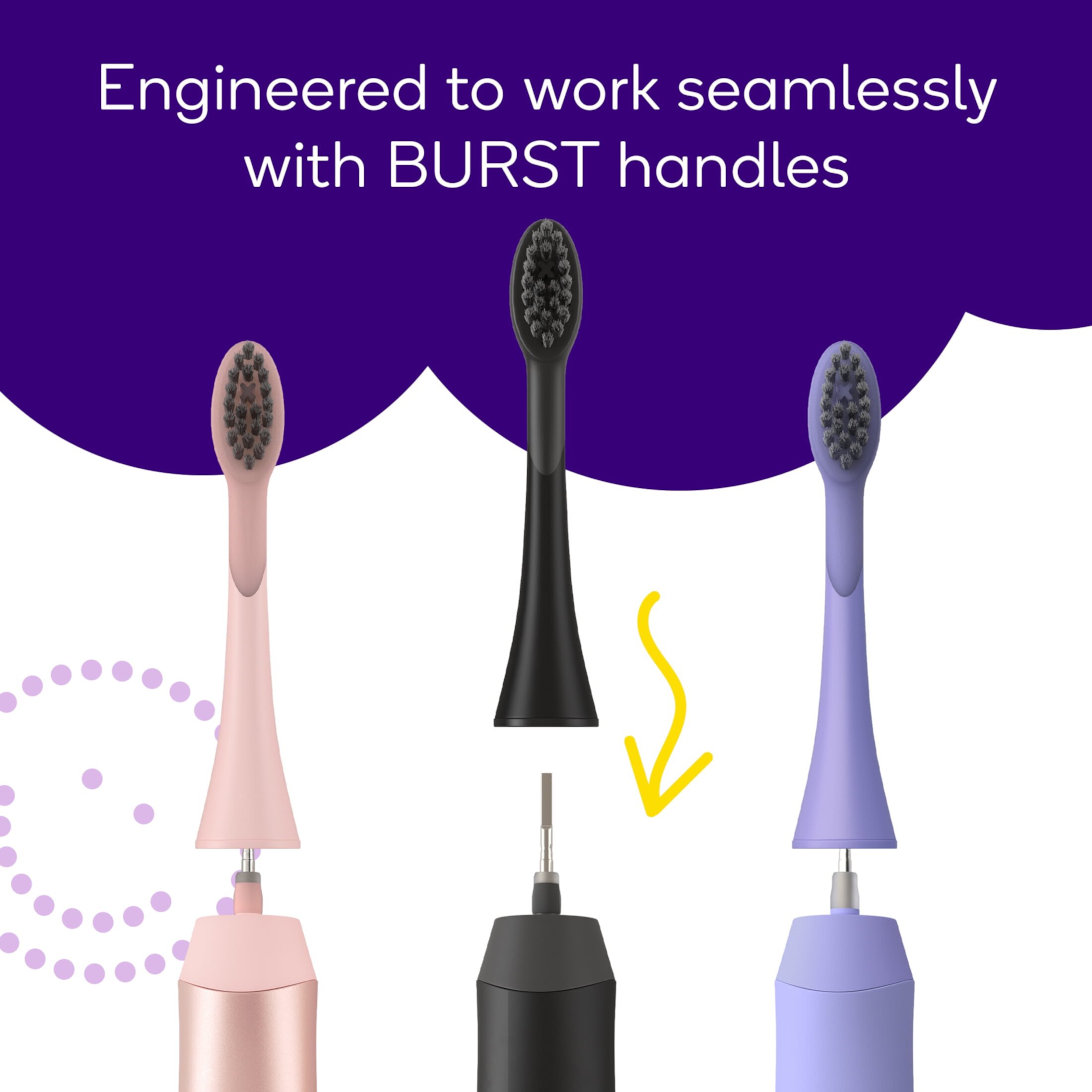 Burst Sonic Electric Toothbrush Replacement Head, Rose Gold, 1 Count Burst