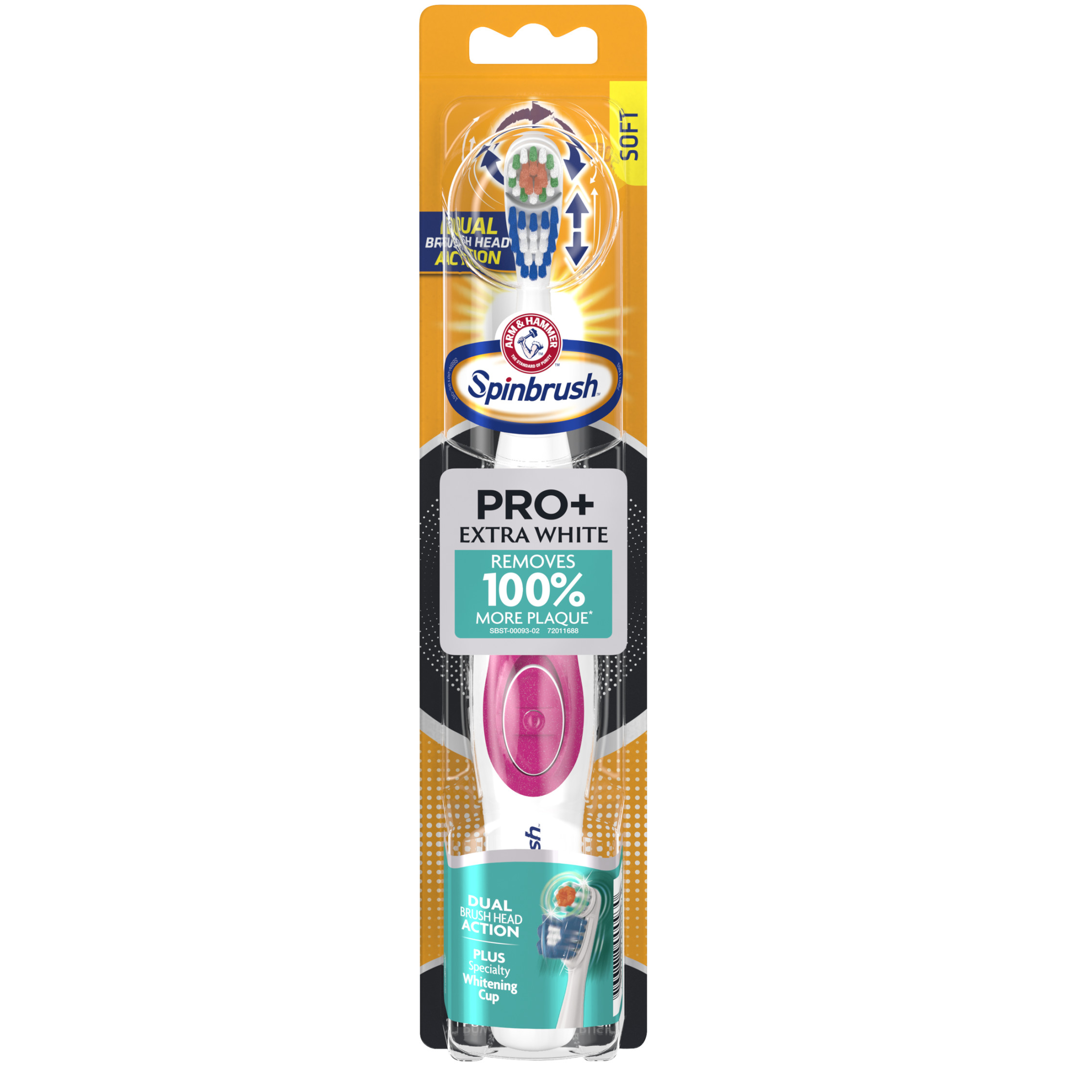 Spinbrush PRO+ Extra White Battery Powered Toothbrush for Adults, Soft Bristles with Whitening Cup Visit the Spinbrush Store