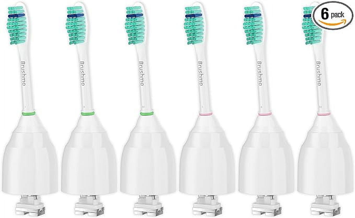 Replacement Toothbrush Heads for Philips Sonicare E-Series HX7022/66, 6 Pack, Fits Sonicare Essence, Xtreme, Elite, Advance, and CleanCare Electric Toothbrush with Hygienic caps by Brushmo Visit the Brushmo Store