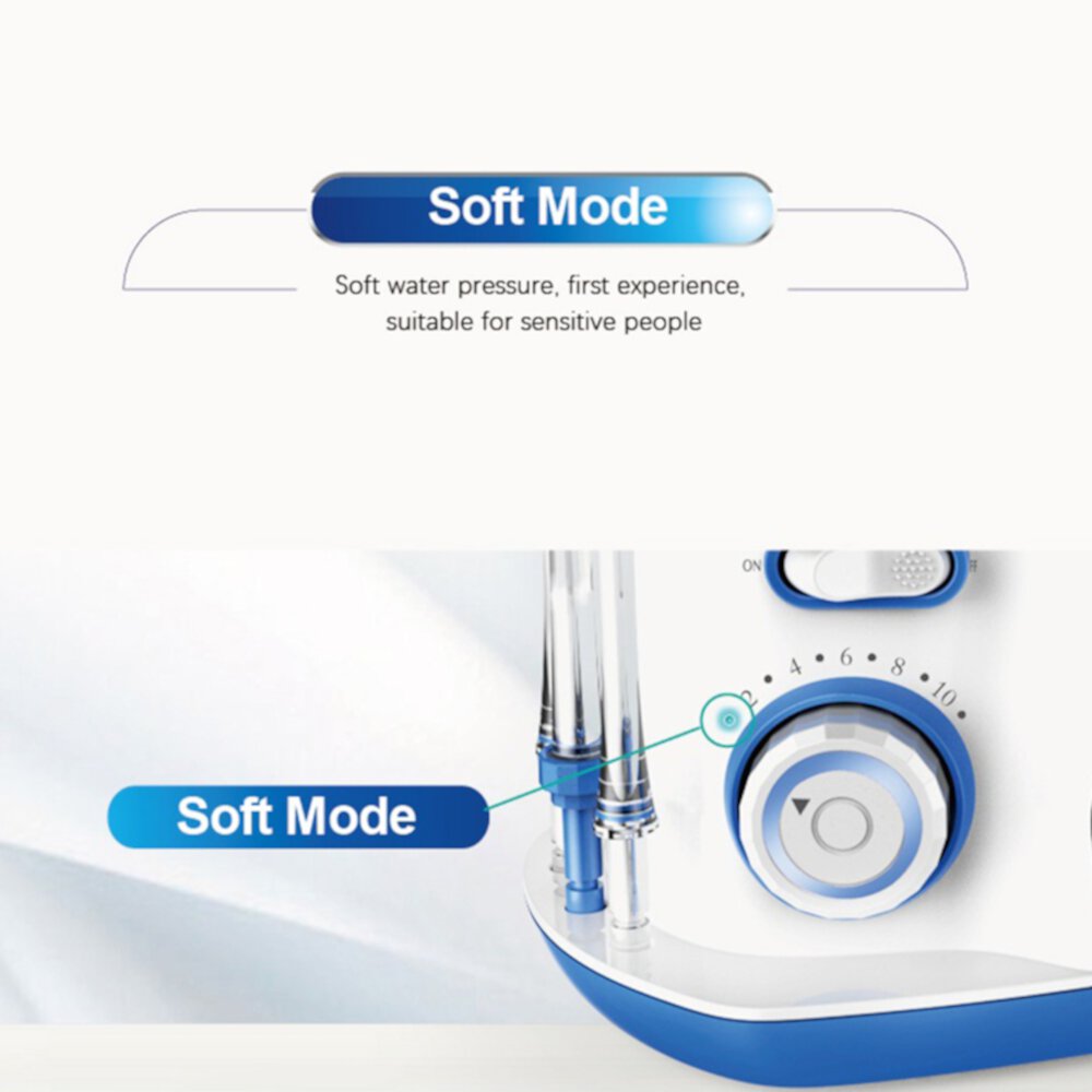 GENKENT Water Dental Flosser 10 Water Pressures Oral Irrigator for Teeth Clean, 800ML Capacity Professional Flosser with 5 Adjustable Water Jet Tips for Family Blue Visit the GENKENT Store