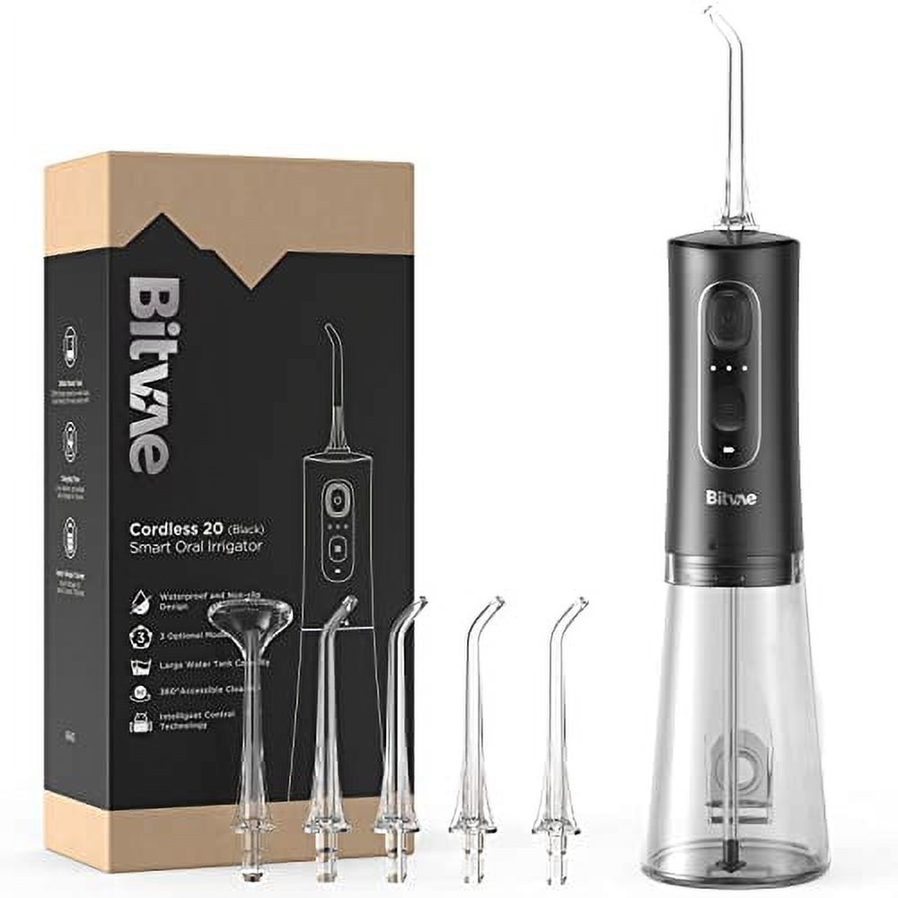 Bitvae Water Flosser Professional for Teeth , Portable 300ML Water Teeth Cleaner Picks , 3 Cleaning Modes 6 Jet Tips , IPX7 Waterproof , USB Rechargeable Water Dental Picks for Cleaning , C2 Bitvae