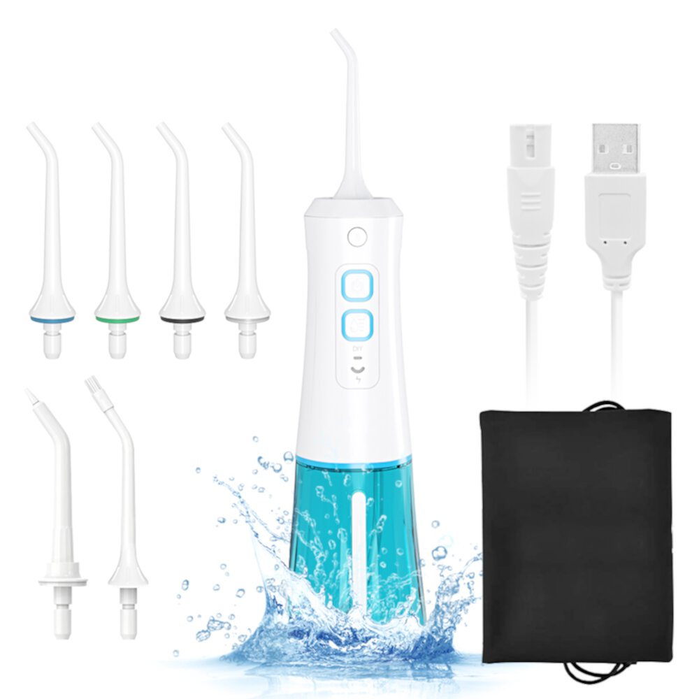 Water Flosser for Teeth, Cordless with DIY Mode and 6 Jet Tips, USB Rechargeable Portable Oral Irrigtor IPX7 Waterproof Electric Teeth Braces, Cleaner Home Travel Use Kisdream