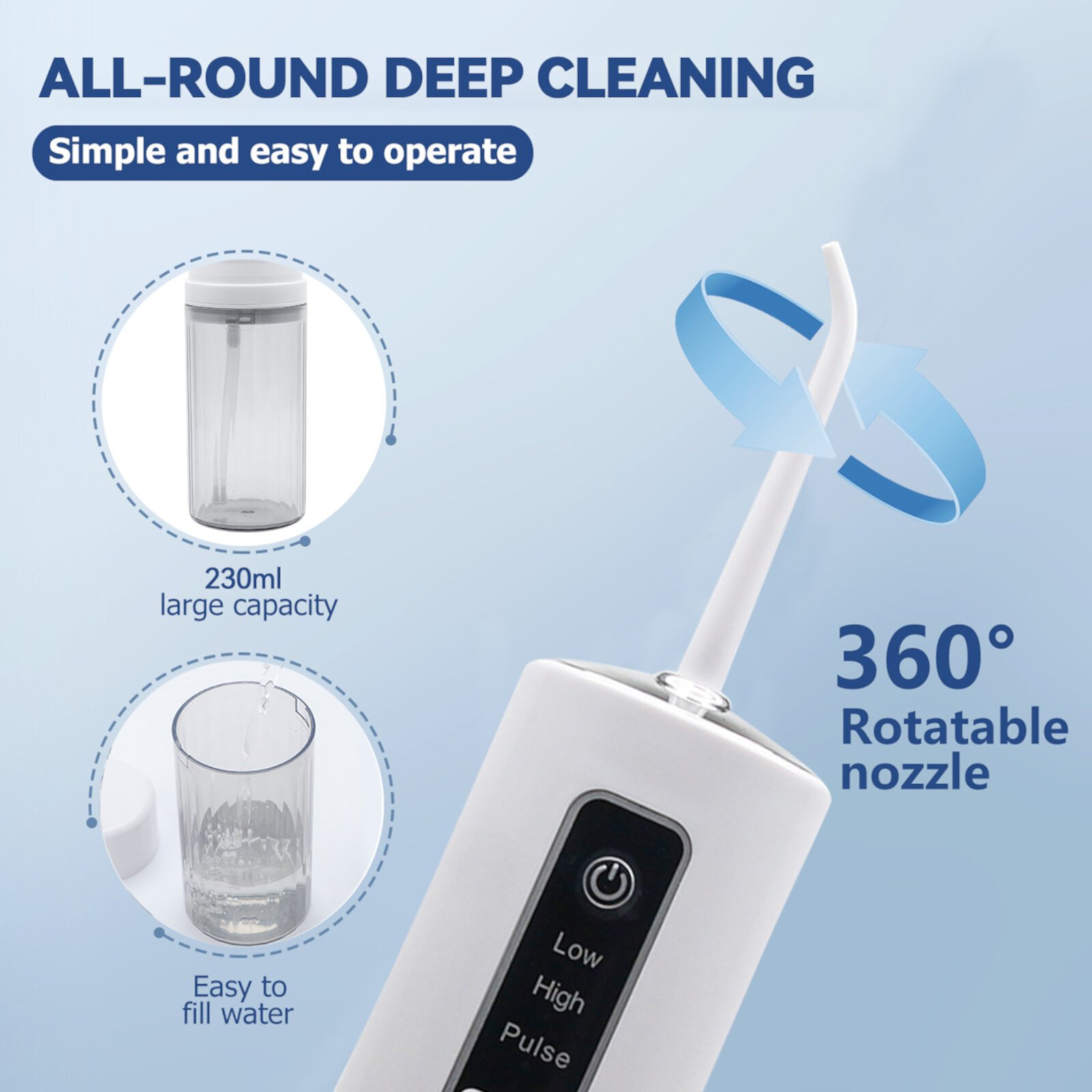 Genkent Portable Water Dental Flosser for Teeth Cordless Oral Irrigator Tooth Cleaner Pick Visit the GENKENT Store