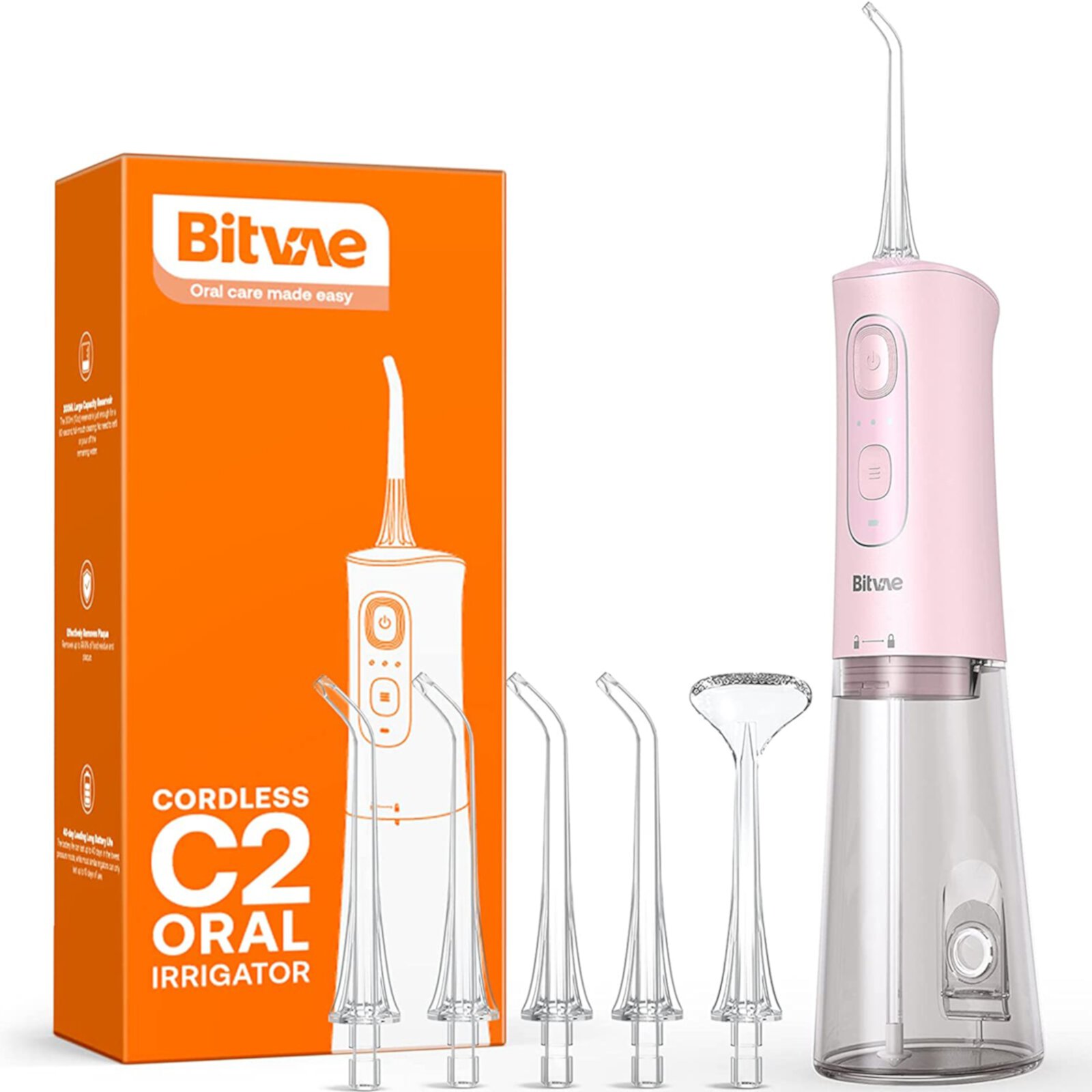 Bitvae Portable Oral Irrigator,Waterproof USB Oral Teeth Cleaner Water  Picks 6 Tips 3 Modes IPX7 Waterproof Bitvae