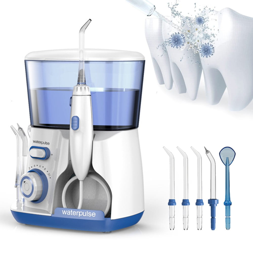 GENKENT 800ML Oral Irrigator with 5 Tips Electric Water Dental Flosser Cleaner Oral Hygiene Dental Flosser Water Flossing, Purple GENKENT