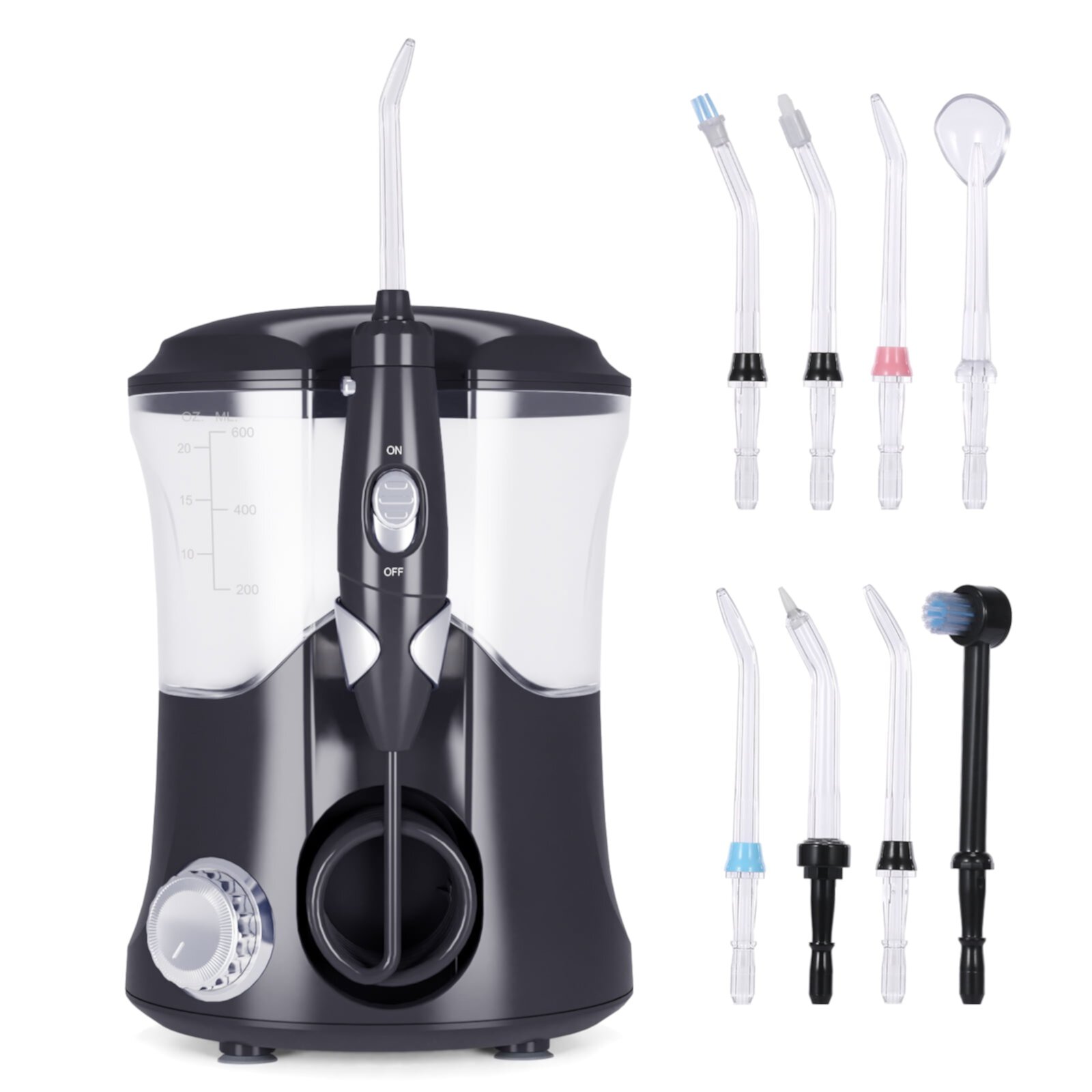 Water Flosser, Power Dental Water Flossers for Teeth & Braces Cleaning, Electric Oral Irrigator Water Flosser for Adults & Kids with 10 Pressures & 8 Tips, 600ml Water Pick Flosser for Family Kisdream