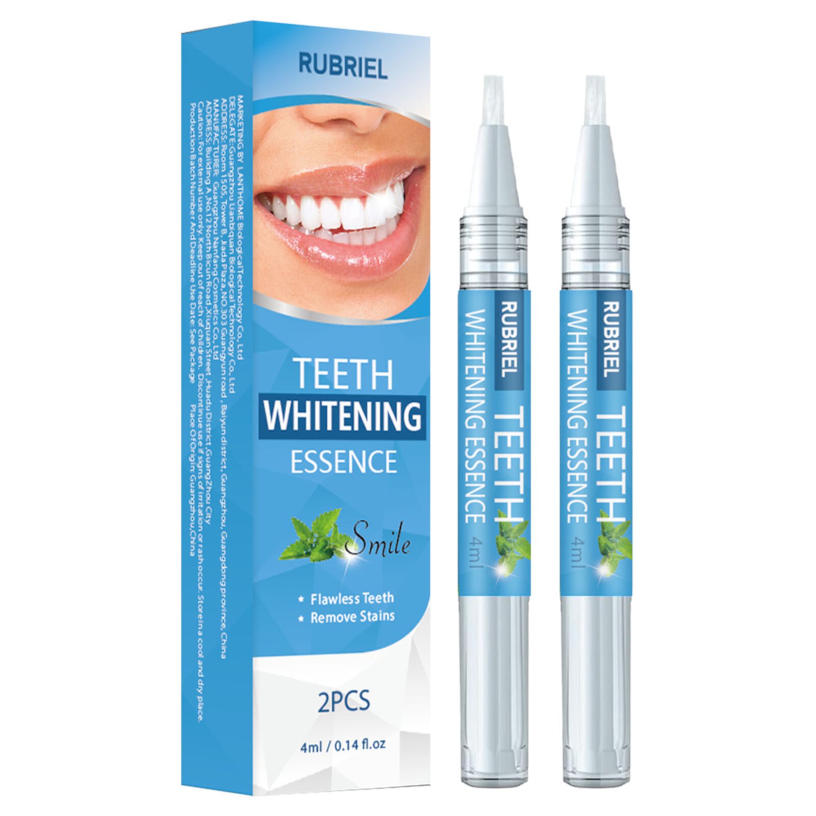 Barsme 2PCSTeeth Whitening Pen Tooth Cleaning Pen Quickly Whitens Teeth And Preserves Mouth 2X3ML Barsme