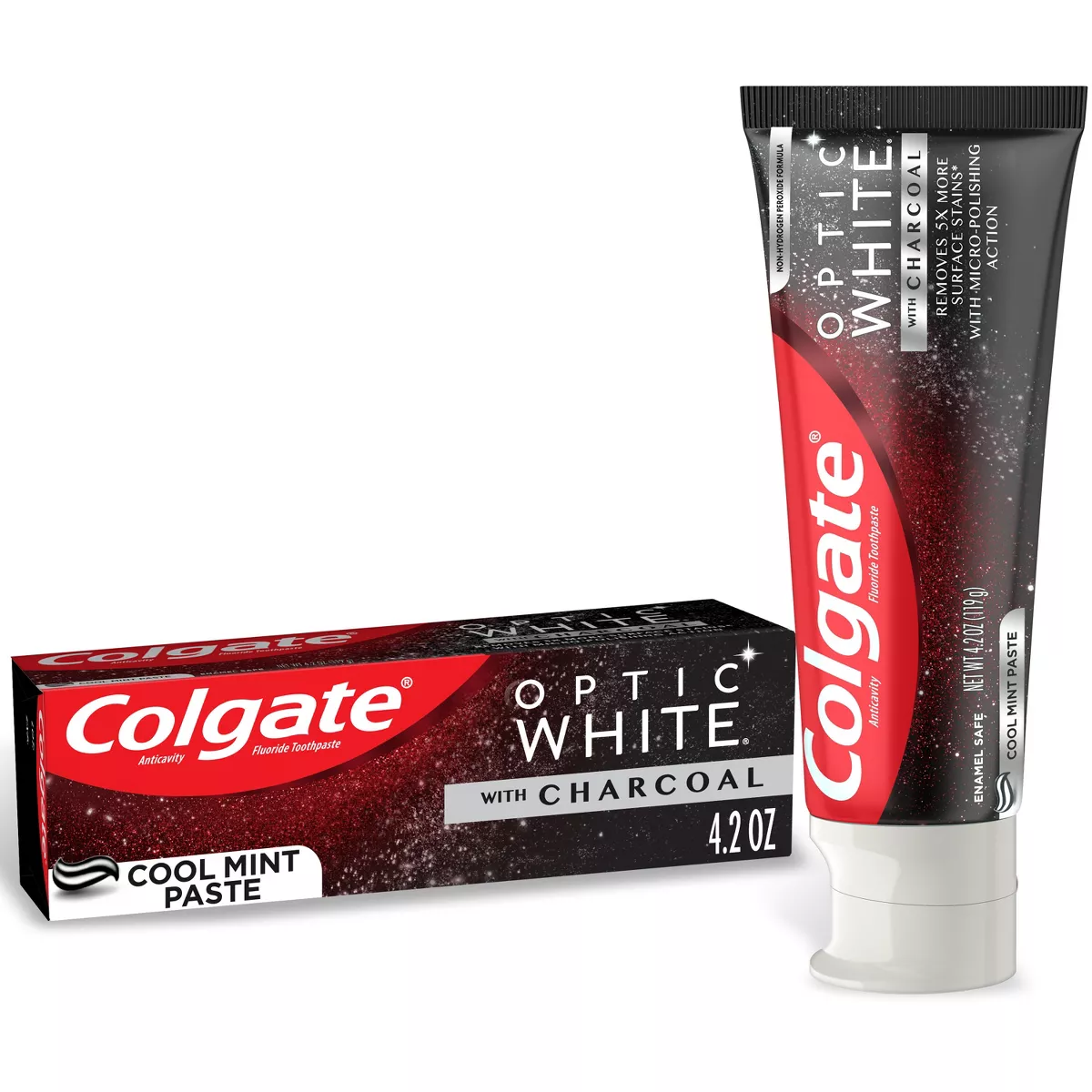 Colgate Optic White With Charcoal, Cool Mint Toothpaste, 4.2 Oz.. Visit the Colgate Store