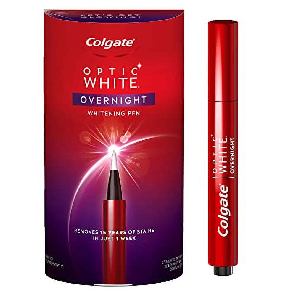 Colgate Optic White Overnight Teeth Pen, Teeth Stain Remover to Whiten Teeth, 35 Nightly Treatments, 3% Peroxide Gel, 0.08 Fl Oz Visit the Colgate Store