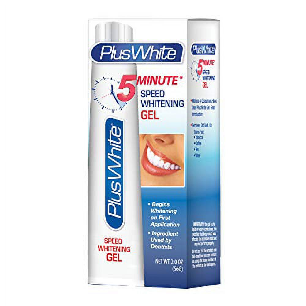 Plus White Speed Whitening .. Gel - Works in .. 5 Minutes - Professional .. Teeth Whitening w/ Dentist .. Approved Ingredient (2 oz) Plus White