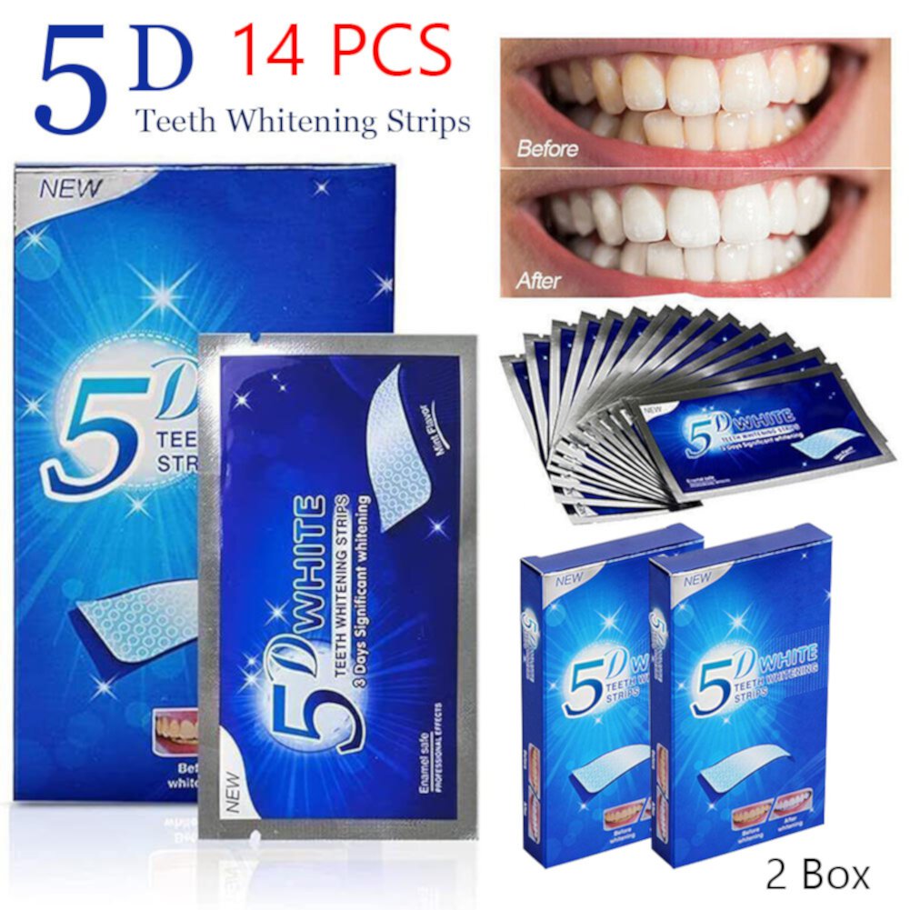 Teeth whitening Strip, 14pcs Sensitivity Free Whitening Strips, Peroxide Free,Teeth whitening, Professional and Safe Teeth whitening Strips Unbranded