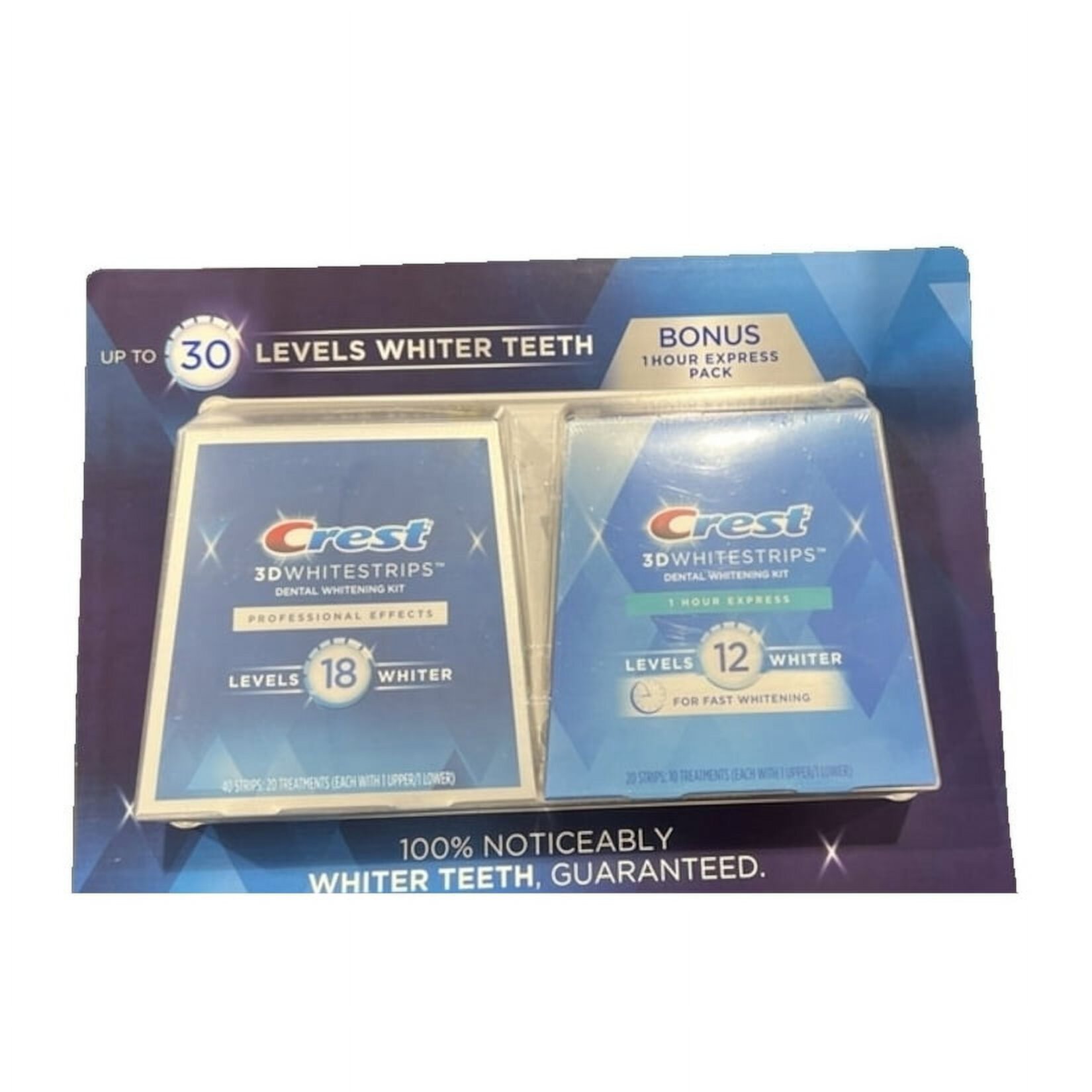 Crest 3D Whitestrips (40 Count) with Bonus 1 Hour Express Pack (20 Count) Crest