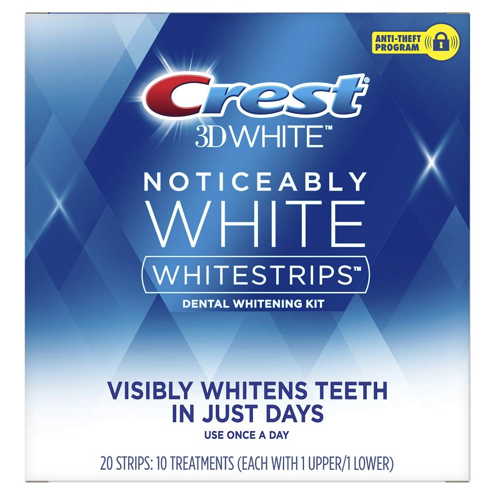 Crest 3D Whitestrips Noticeably White Teeth Whitening Kit, 10 Treatments, 20 Strips Crest