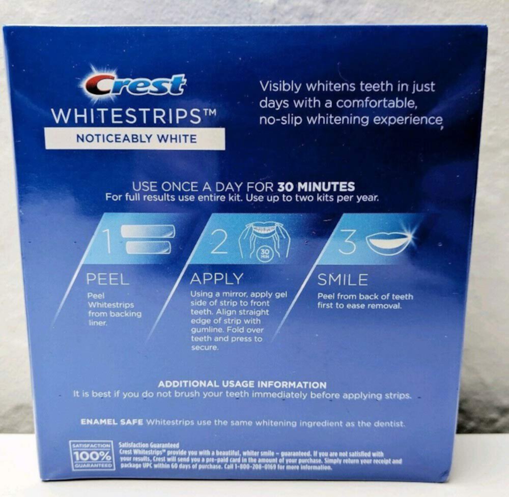 Crest 3D Whitestrips Noticeably White Teeth Whitening Kit, 10 Treatments, 20 Strips (Pack of 2) Crest