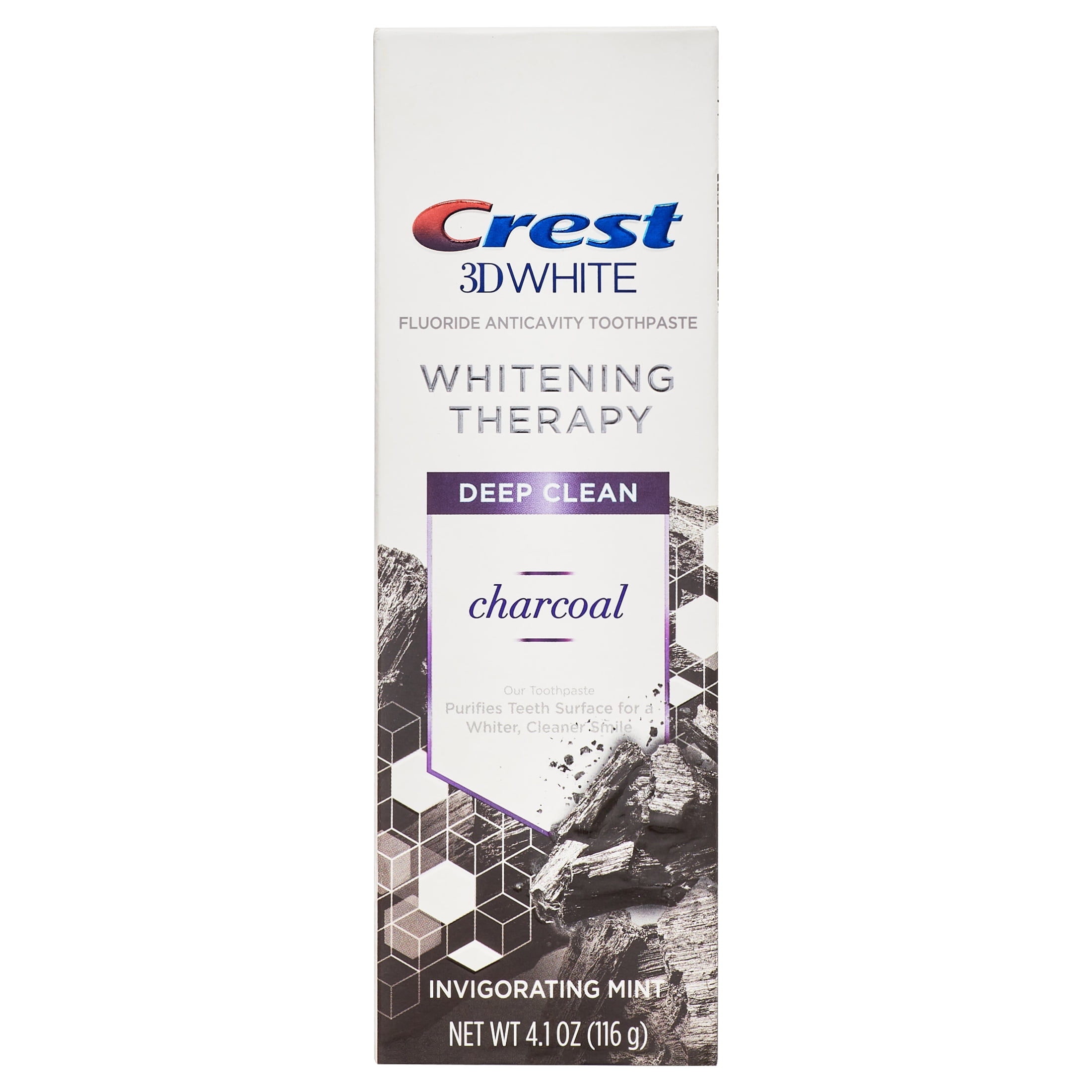 Crest 3D White Whitening Therapy Charcoal Deep Clean Toothpaste, Mint, 4.1 oz, 2 Pk Crest