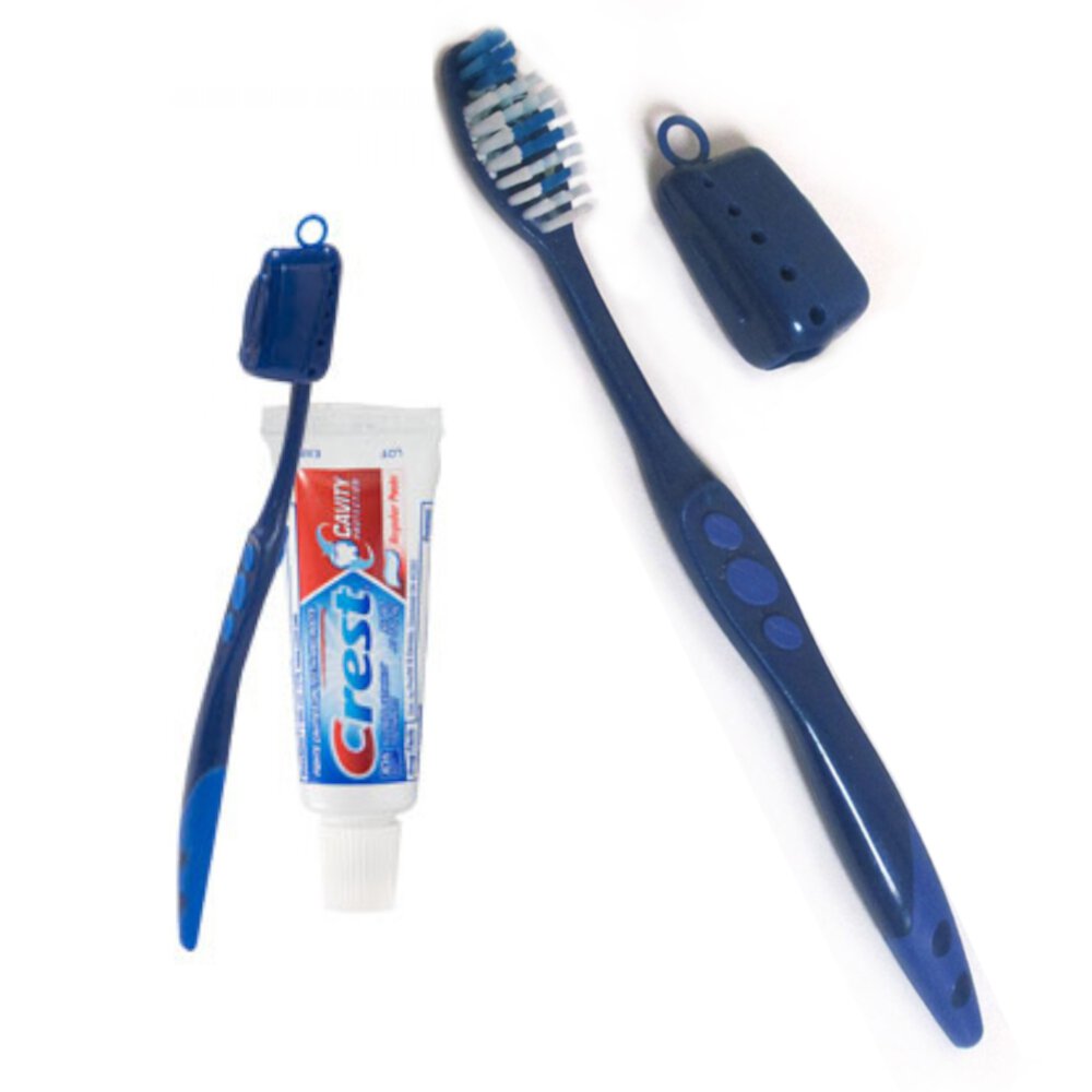 2 Packs Toothbrush Toothpaste Kit Travel Crest .85 oz Holder 3 Piece Set Compact AllTopBargains