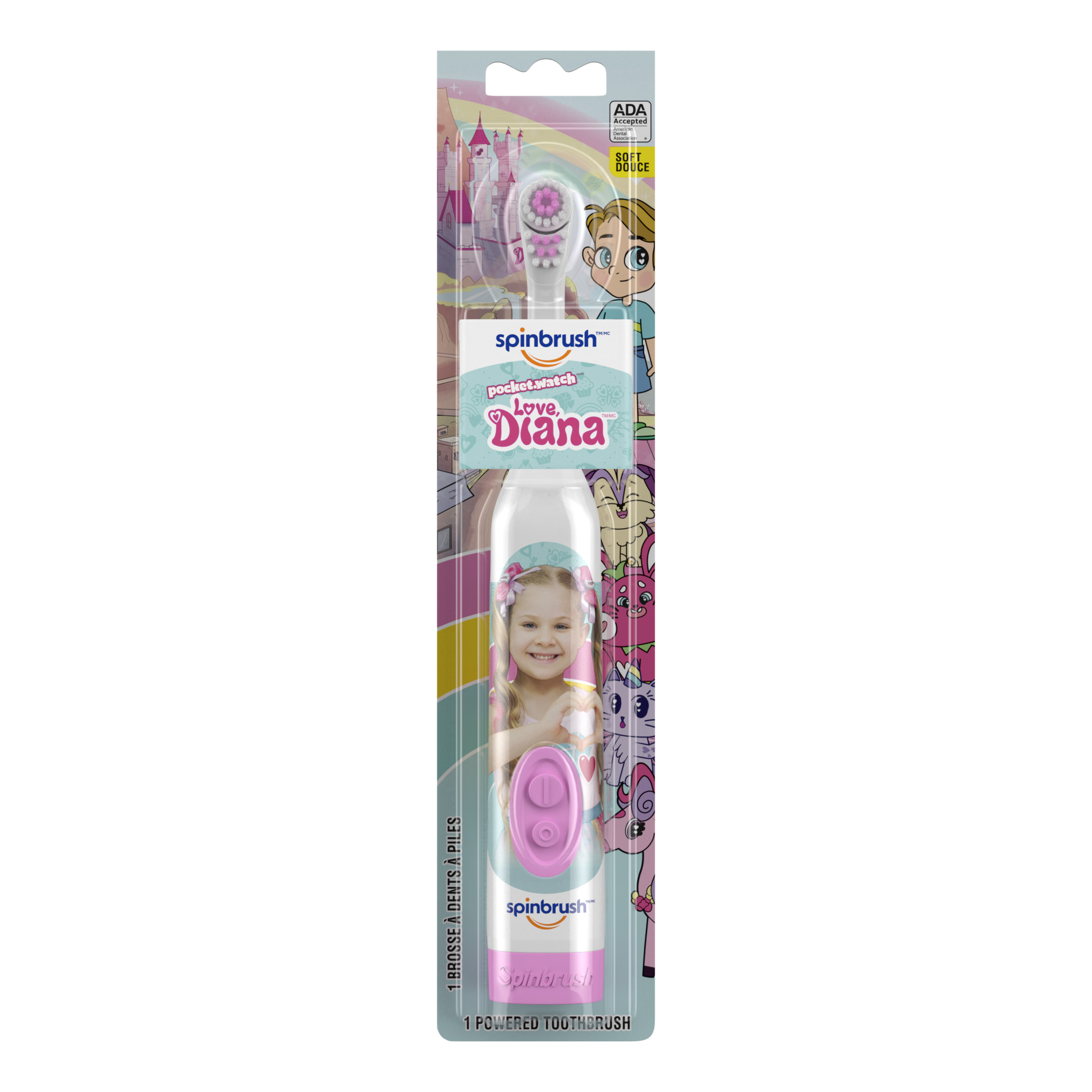 Love, Diana Spinbrush Kids Toothbrush, Battery-Powered Electric Toothbrush, Soft Bristles, Ages 3+ Visit the Spinbrush Store