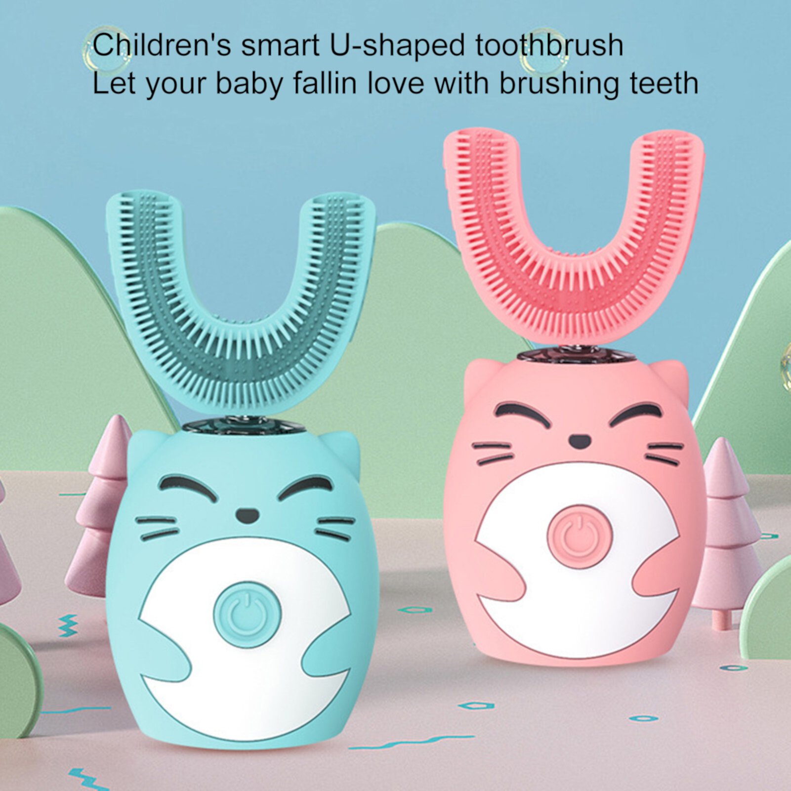 Mairbeon Smart Toothbrush Rechargeable Soft Waterproof Long Service Life Labor-saving Oral Cleaning Tool Silicone U-shaped Children Toothbrush for Household Mairbeon