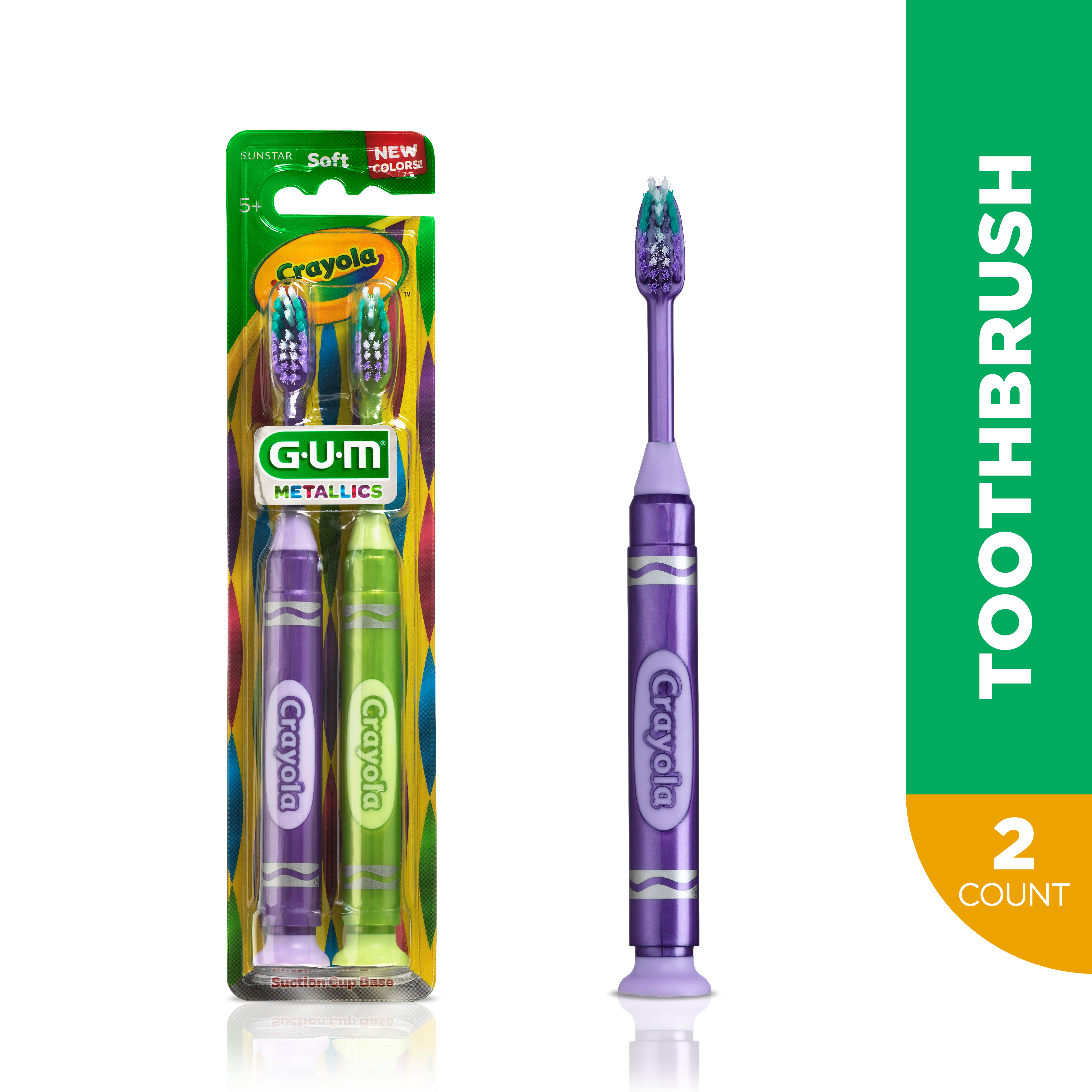 GUM Crayola Suction Cup Base Toothbrush Soft - 2 CT Visit the GUM Store