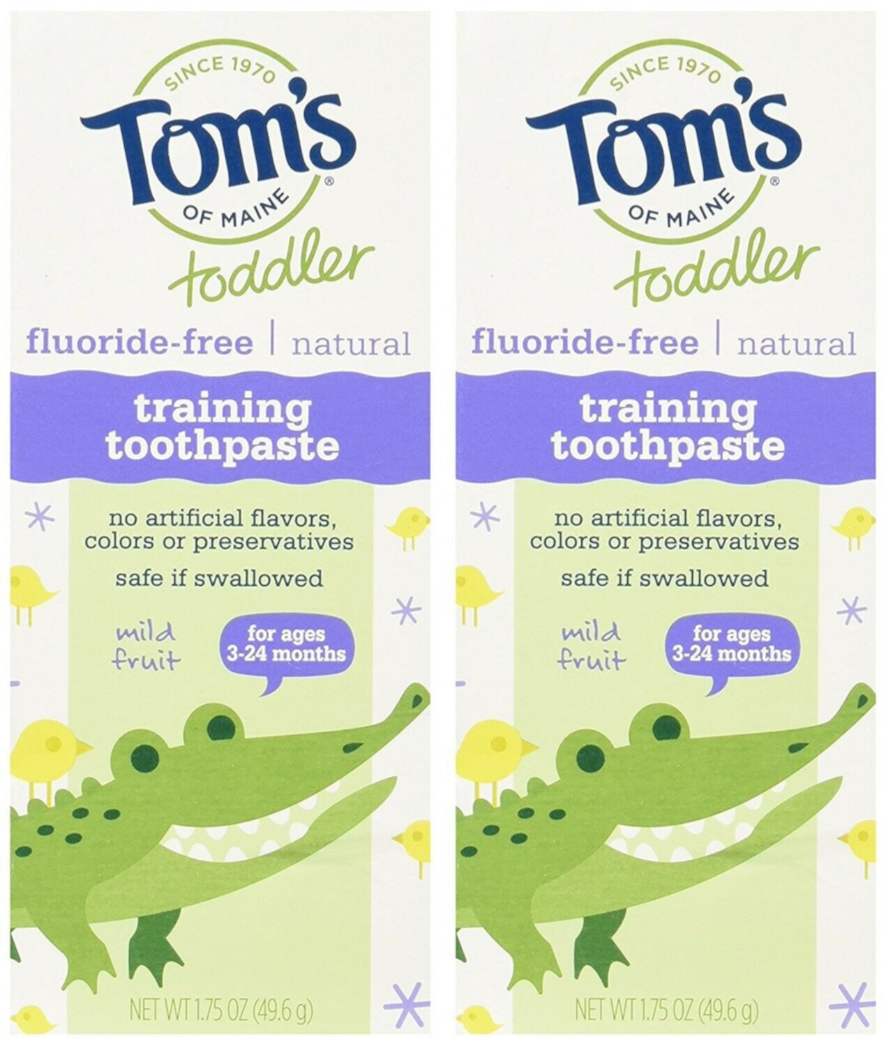 Tom's of Maine Toddler Training Toothpaste, Mild Fruit, 1.75 oz, 2 Pack Tom's of Maine