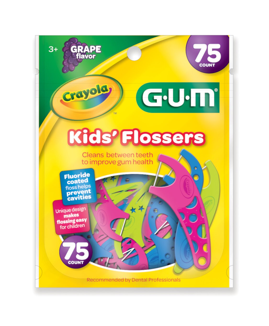 GUM Crayola Kids' Flossers, 75 ct GUM