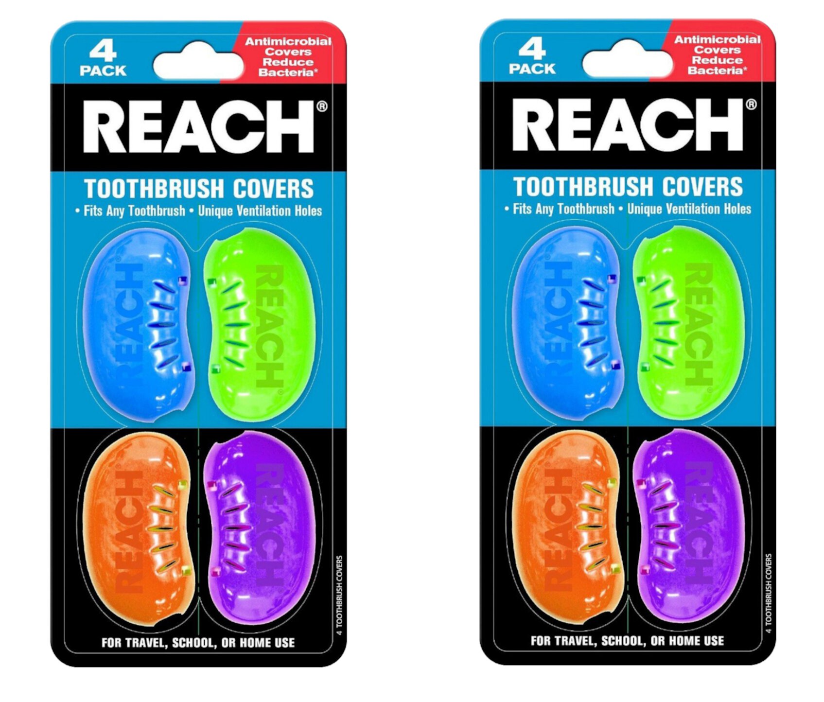 REACH Toothbrush Covers, 4 covers per pack (2 Packs) Reach