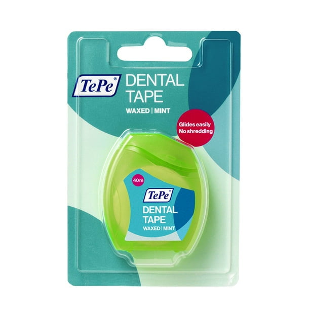 TEPE Dental Floss, Sustainable Waxed Mint Tooth Floss, Strong Expanding Dental Floss, PFAS Chemical Free, 40m TEPE