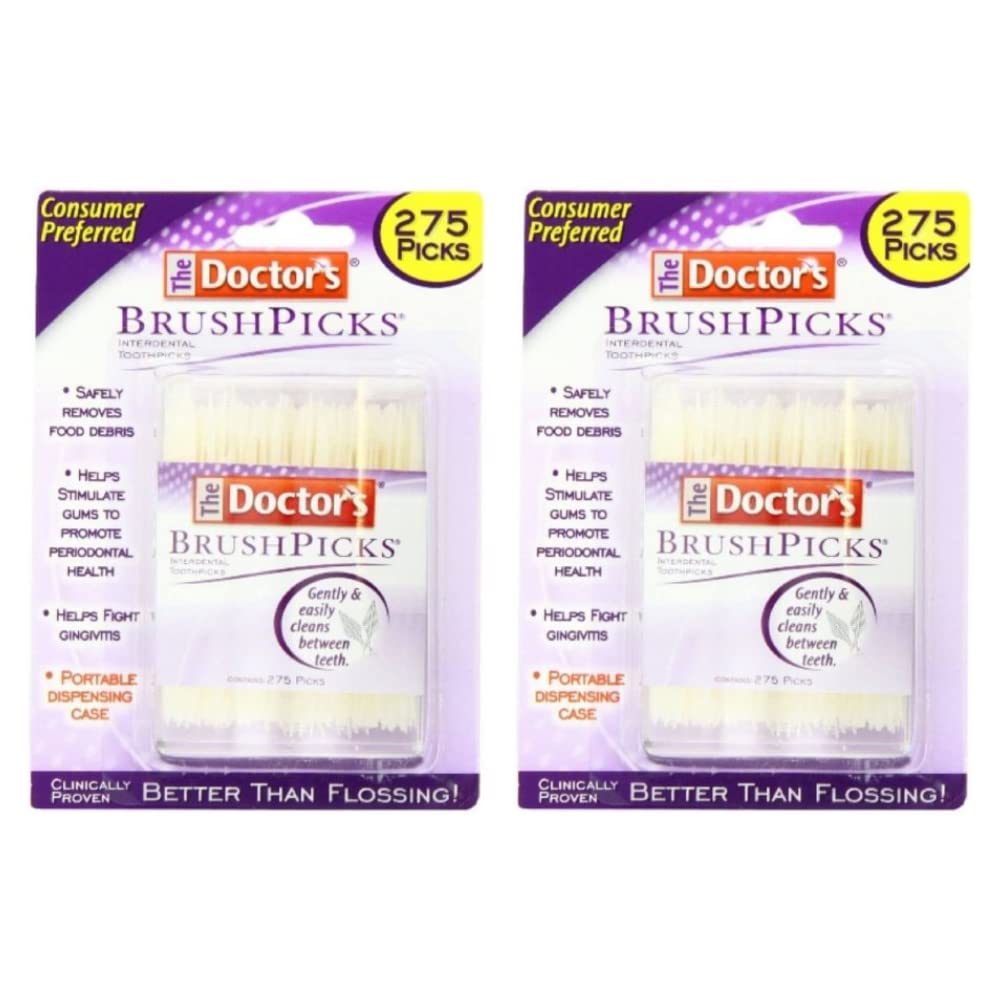 The Doctor's BrushPicks Interdental JMS2 Toothpicks, 275 Count (Pack of 2) The Doctor's