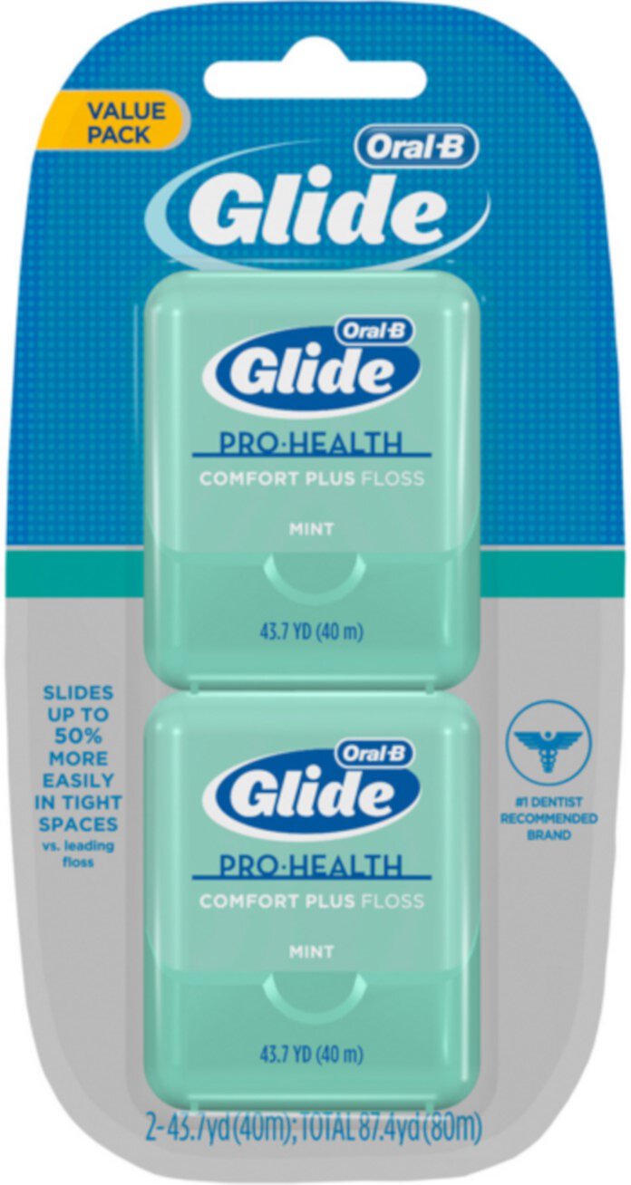 Glide Comfort Plus Floss, Mint, Twin Pack 87.40 Yards GLIDE