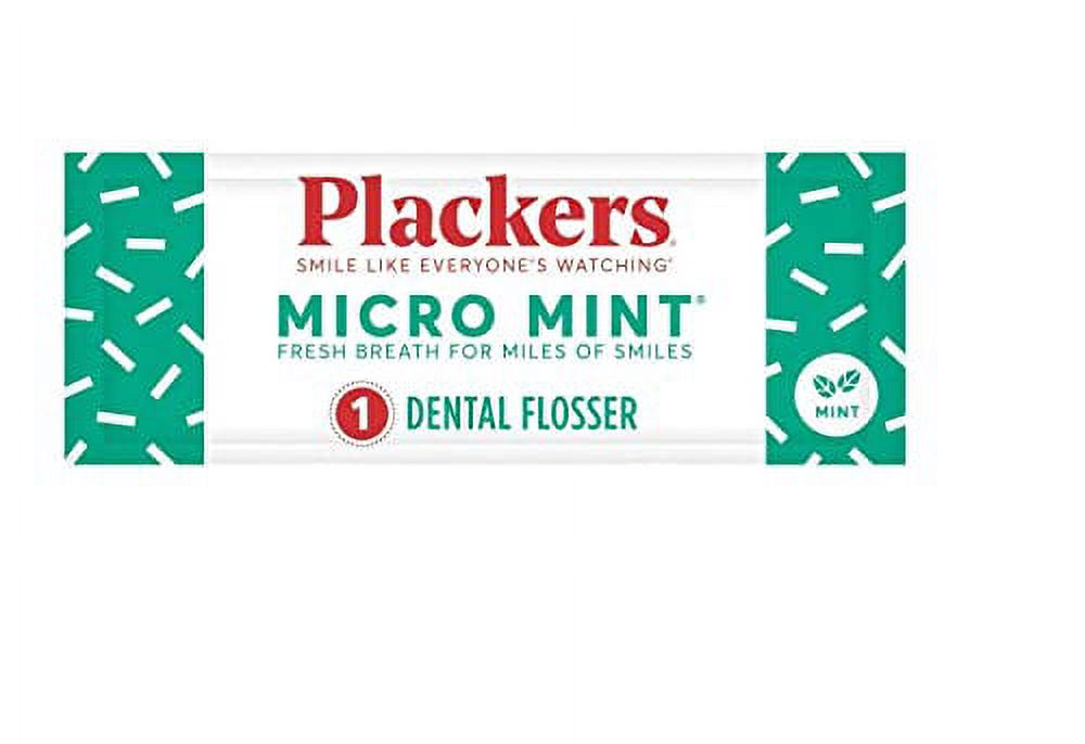 Plackers Micro Mint Dental Floss Picks, Made with Super TufFloss®, Protected Fold Away Pick, Easy to Use, Cool Mint, Green, Individually Wrapped, 500 Count Visit the Plackers Store