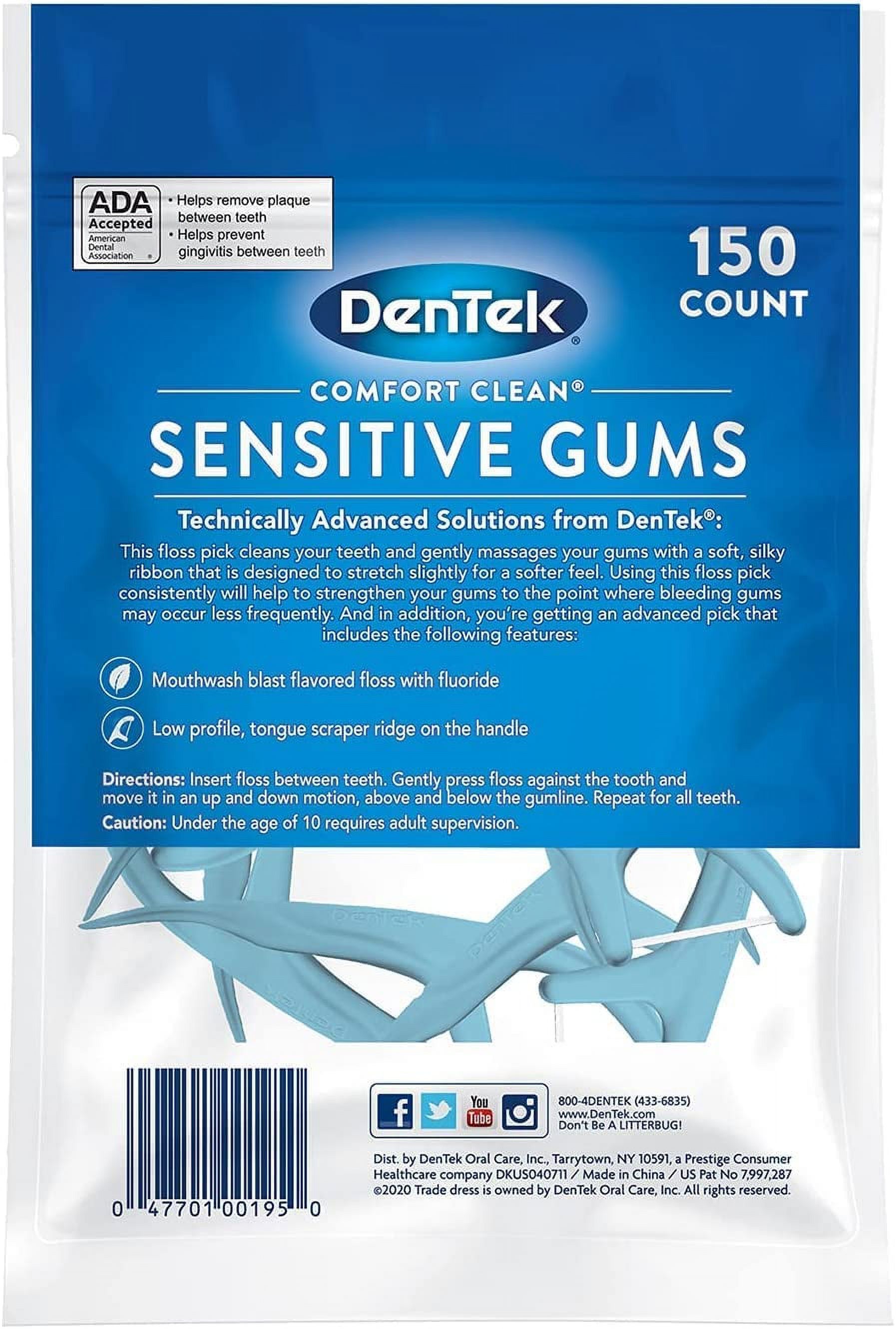 DenTek Comfort Clean Floss Picks, 150 Count Each DenTek