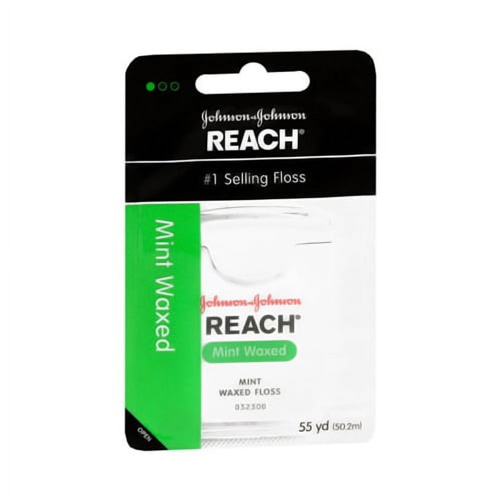 Johnson And Johnson Reach Mint Waxed Dental Floss - 55 Yards, 2 Pack Reach