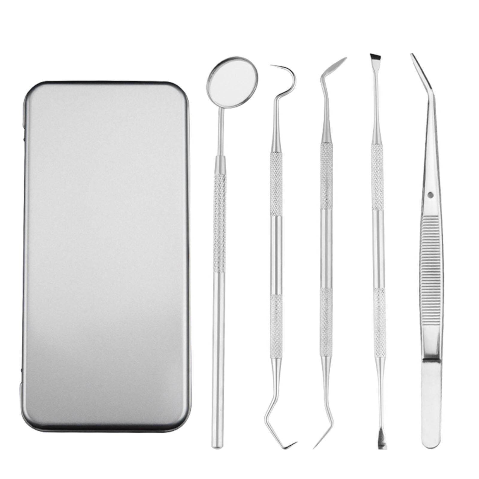 Dreparja Clearance Metal Tooth Picking Tool Stainless Steel Toothpick Portable Oral Tooth Cleaning Tool Set Dreparja