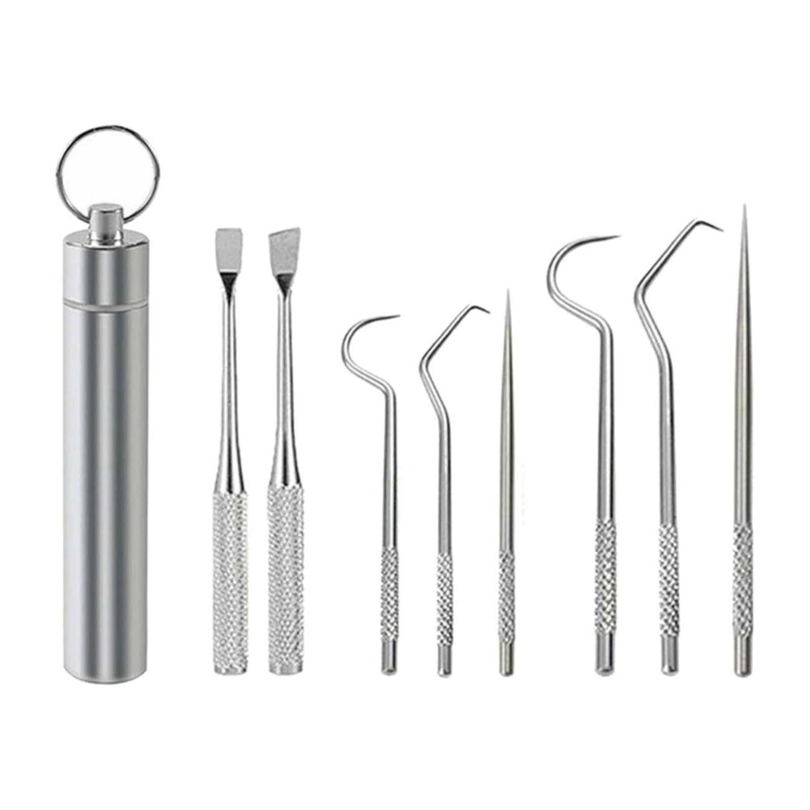 Barsme 304 Metal Tooth Picking Tool Stainless Steel Toothpick Portable Oral Tooth Cleaning Tool Set Barsme