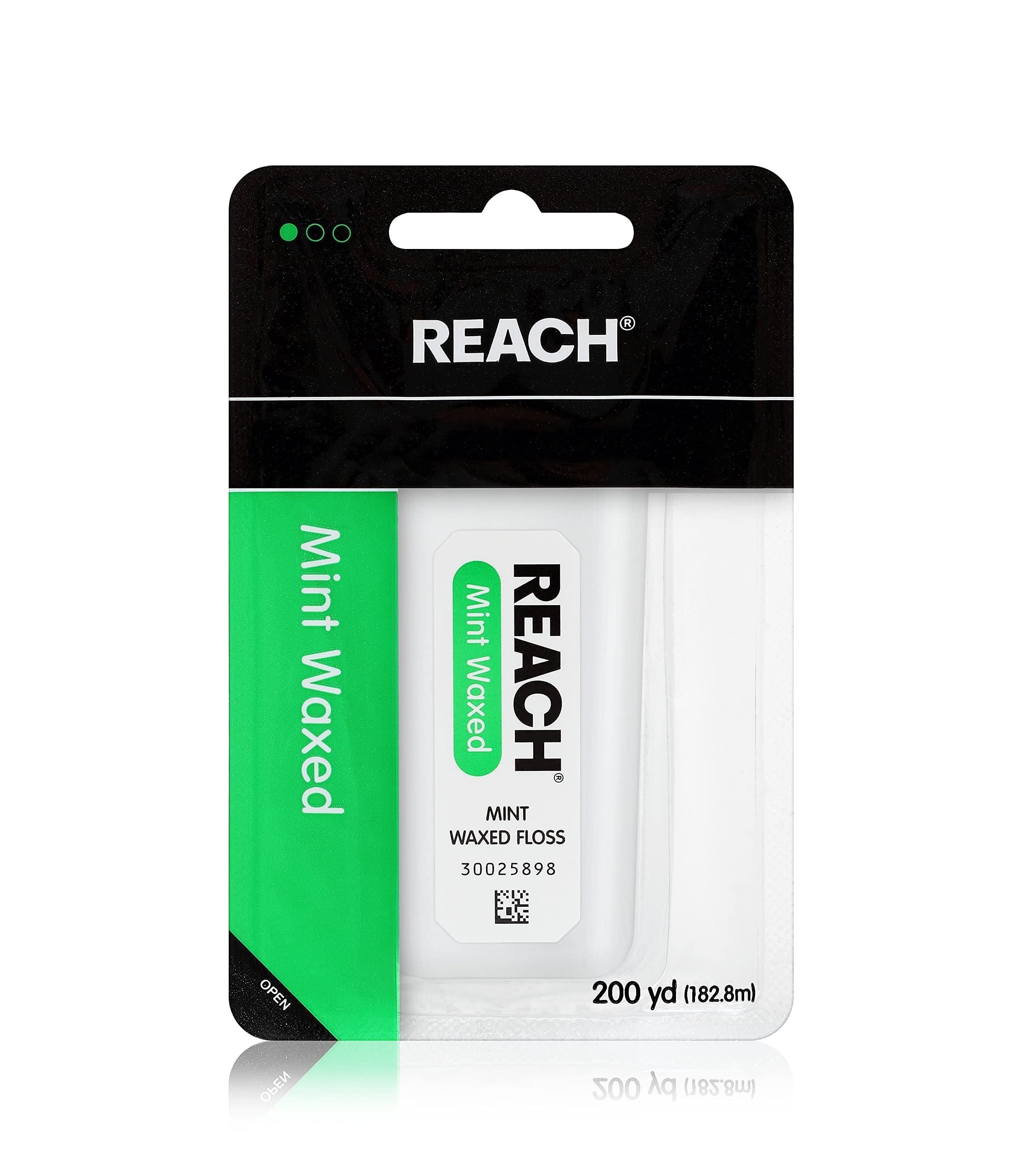 Reach Waxed Dental Floss CI30&nbsp;| Effective Plaque Removal, Extra Wide Cleaning Surface | Shred Resistance & Tension, Slides Smoothly & Easily , PFAS FREE | Mint Flavored, 200 Yards, 1 Pack Reach