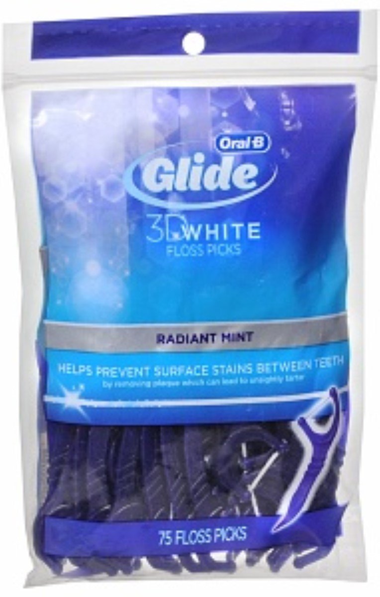 2 Pack - 3D White Floss Picks, Radiant Mint 75 ea GLIDE