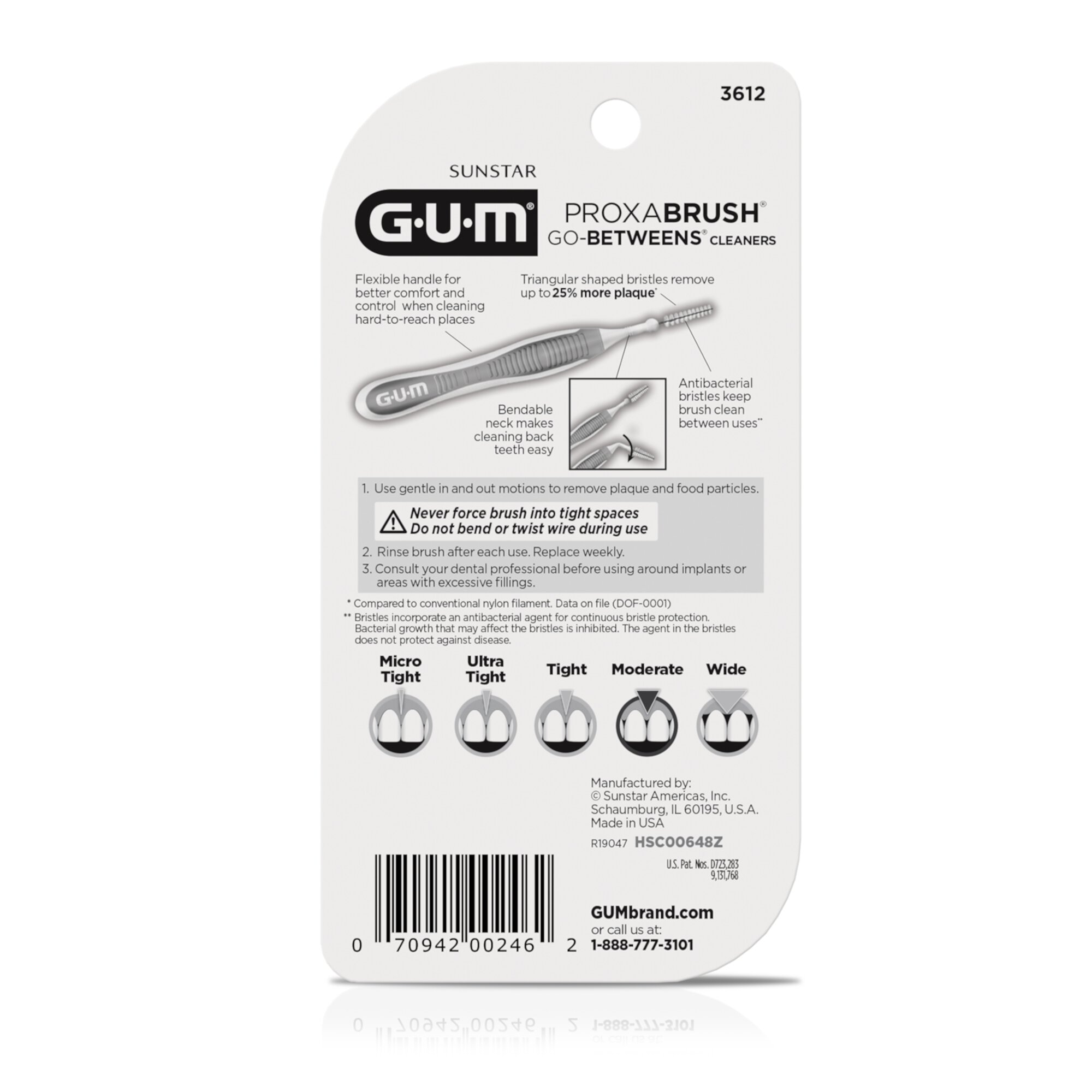 GUM Proxabrush Go-Betweens Cleaners Moderate 10 Count, Interdental Brushes Visit the GUM Store