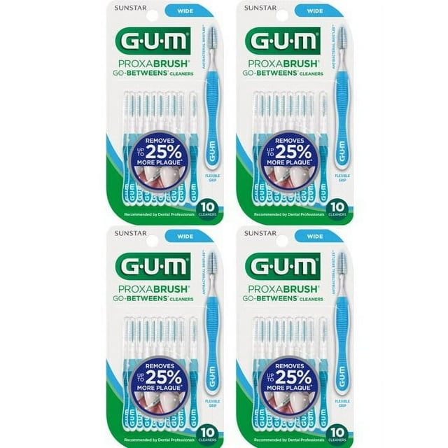 GUM Proxabrush Go-Betweens Cleaners WIDE 100 Count, Interdental Brushes GUM