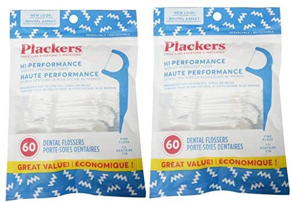 Plackers Hi Performance Fine Flossers 60 X 2 Bags = 120 Total Visit the Plackers Store