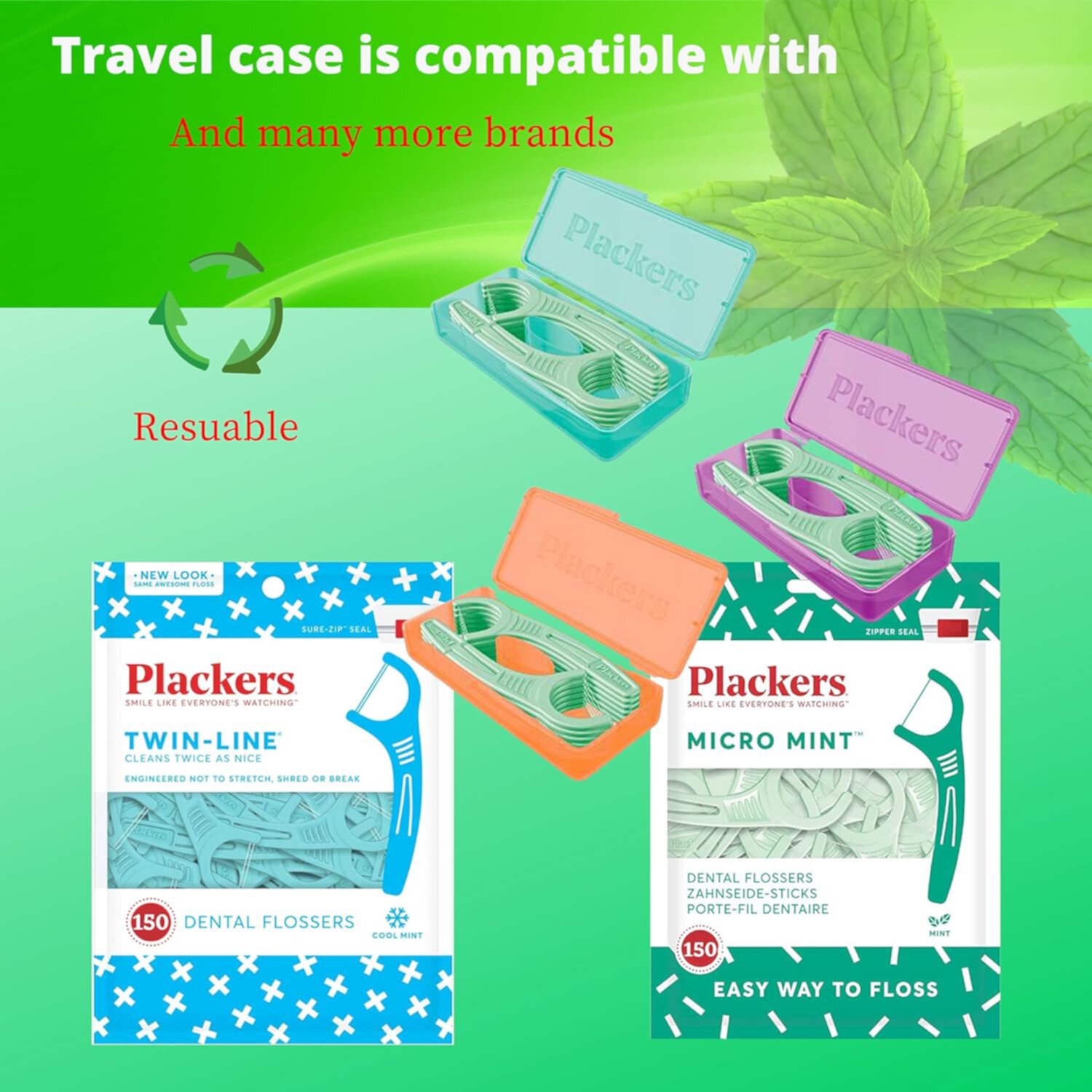 Plackers Micro 12 Count Flosser with Travel Case, Mint, 4-Pack Visit the Plackers Store