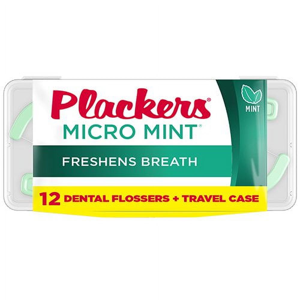 Plackers Micro Mint Flossers Travel Case, Pack of 12 Cases (144 Flossers in Total) Visit the Plackers Store