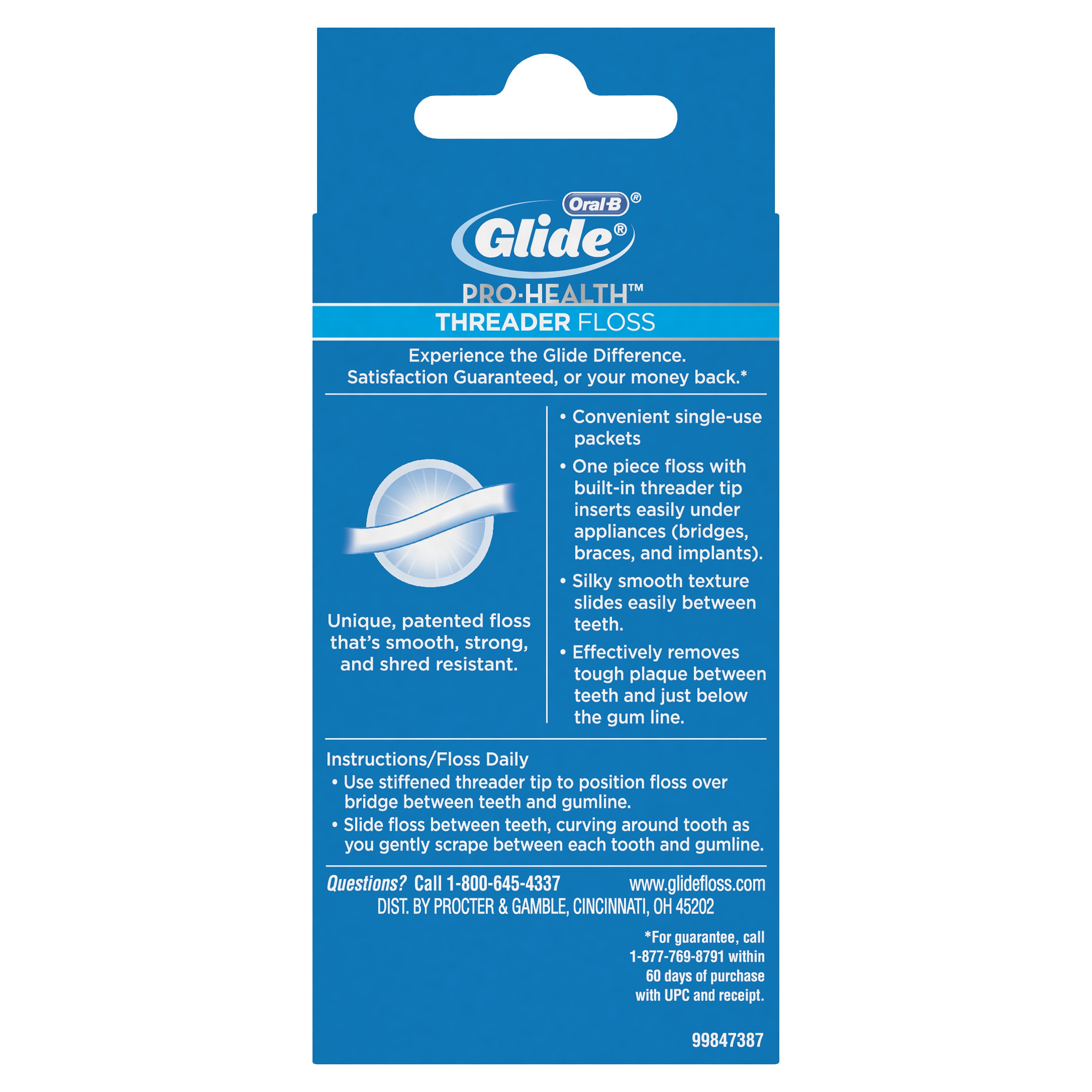 Glide Oral-B ProHeath Stiff Threader Tip Floss Resistant, 30ct, 3-Pack Visit the Oral-B Store